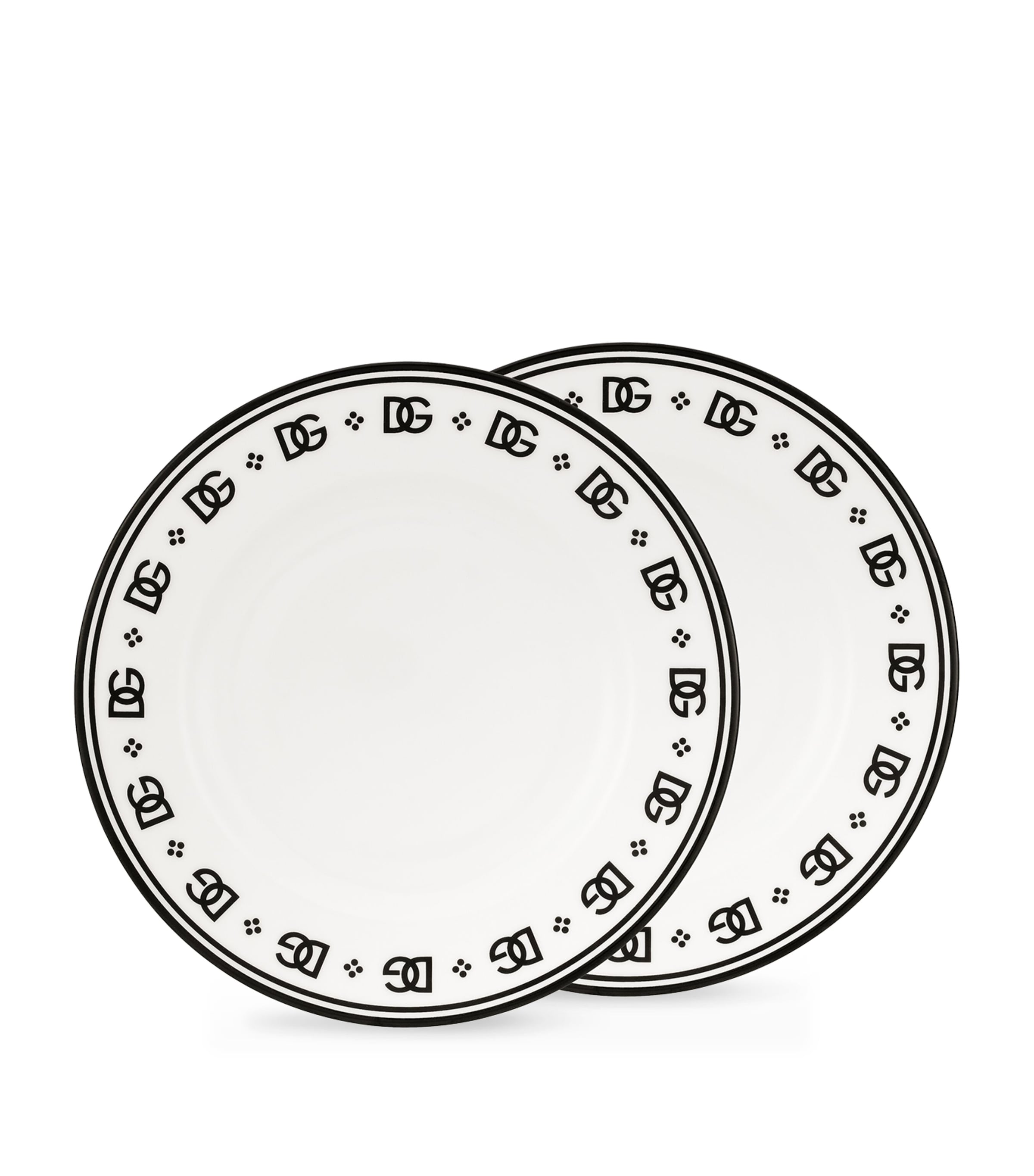 Dolce & Gabbana Casa Set Of 2 Dg Logo Bread Plates In White