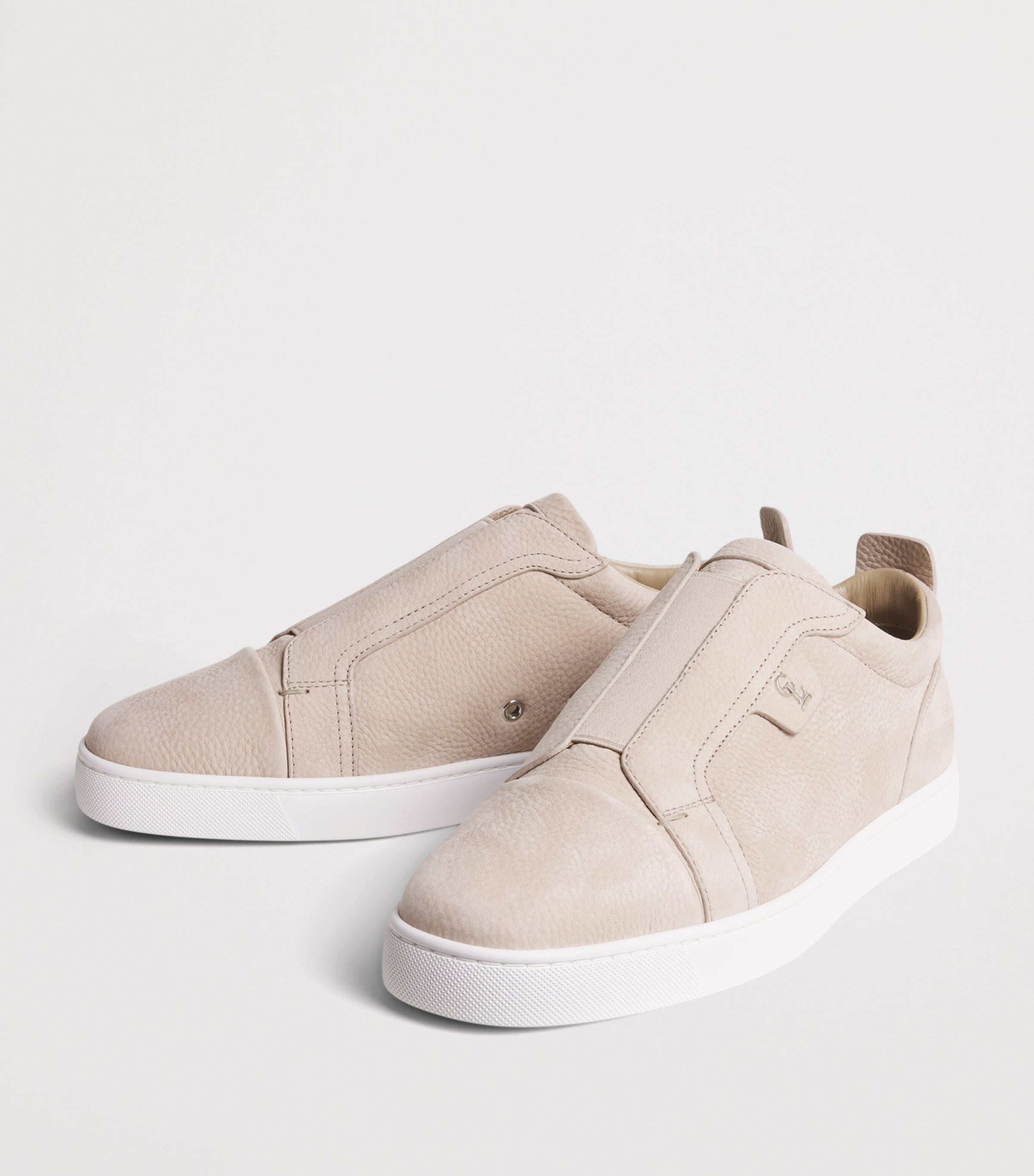 Christian Louboutin Beige St Louis Leather Slip-On Sneakers