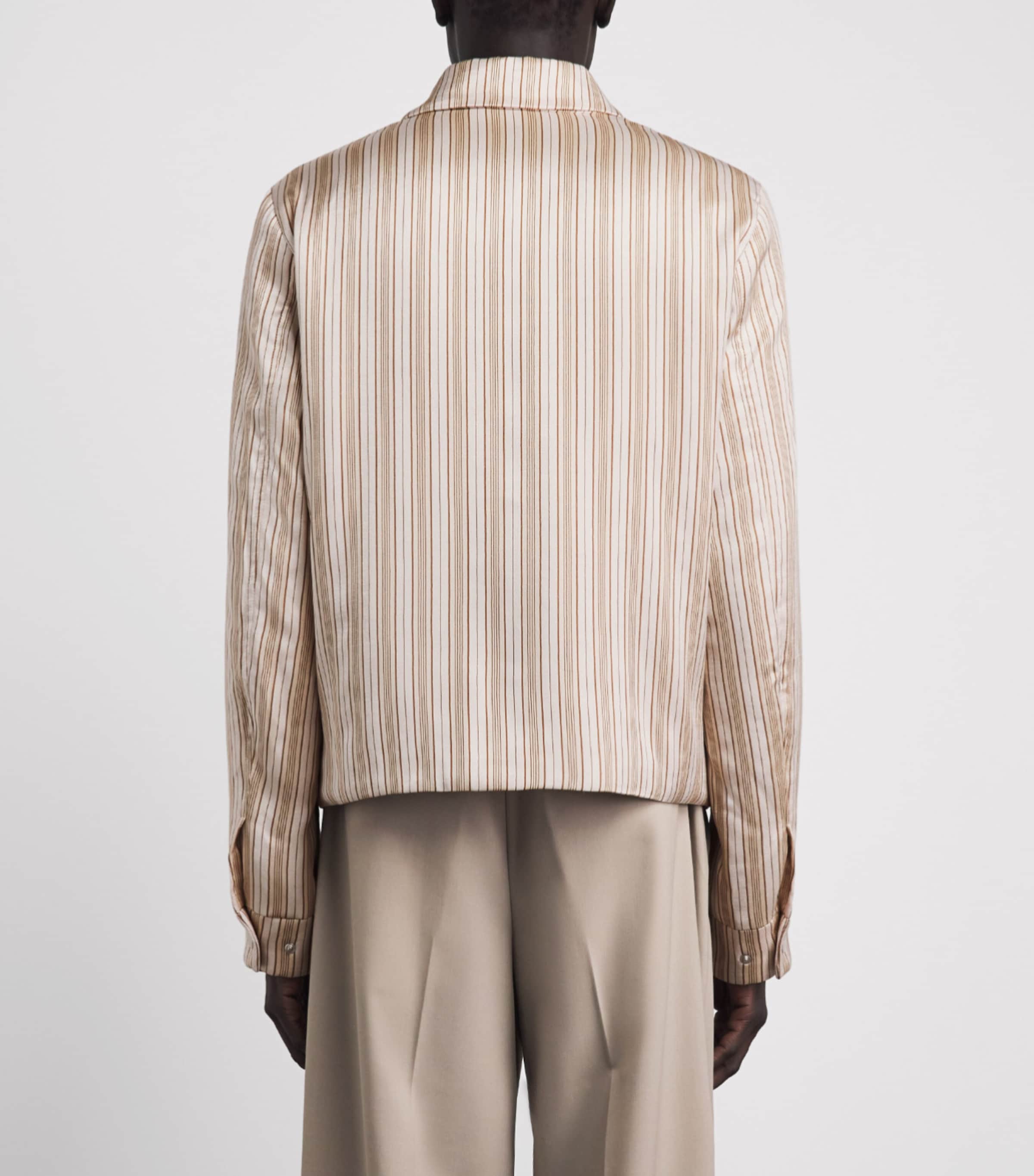 AMIRI Mens Stripe Logo Jacket Alabaster Image 5
