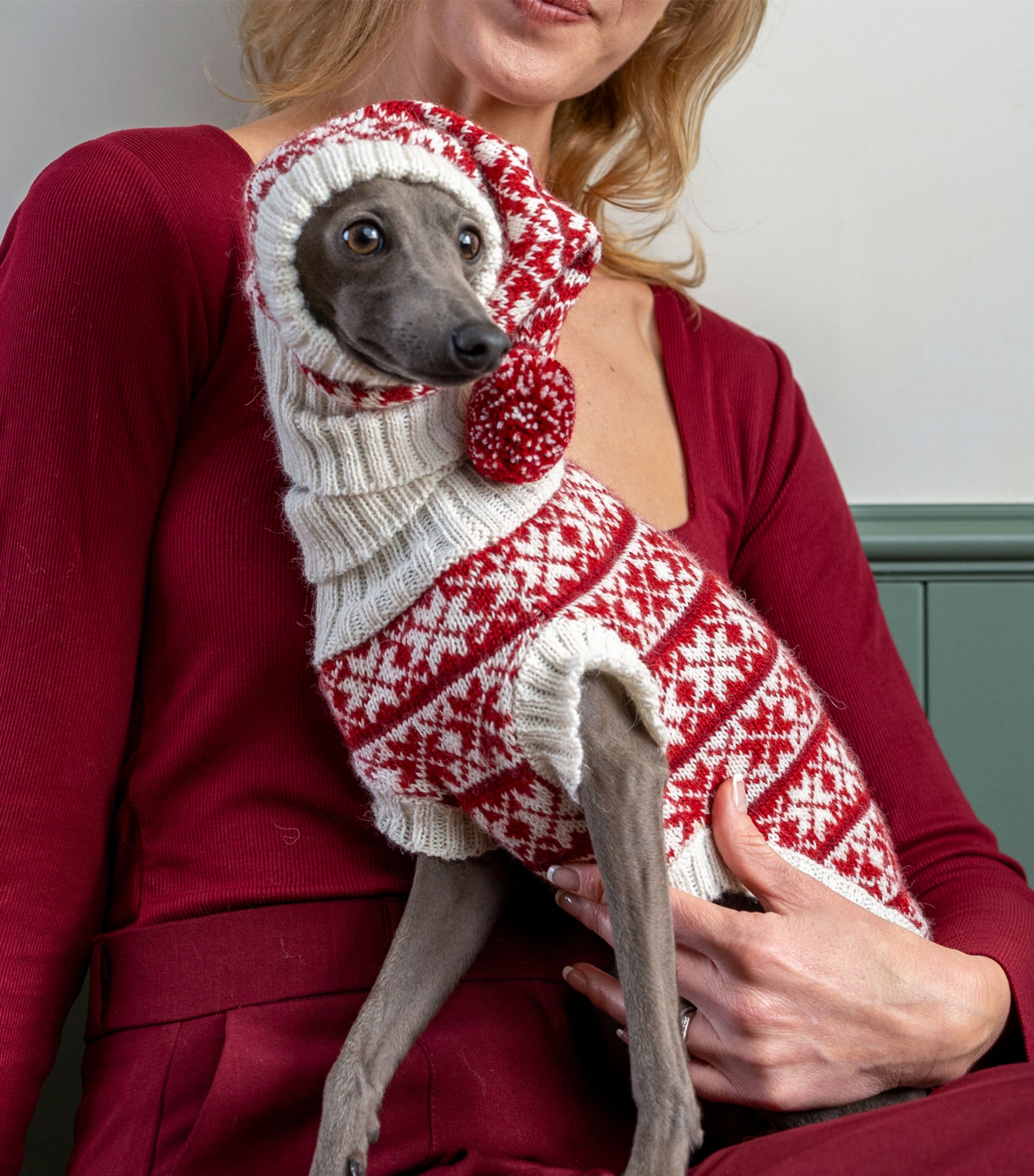 ALQO WASI Multi Alpaca-Blend Christmas Dog Hat | Harrods UK