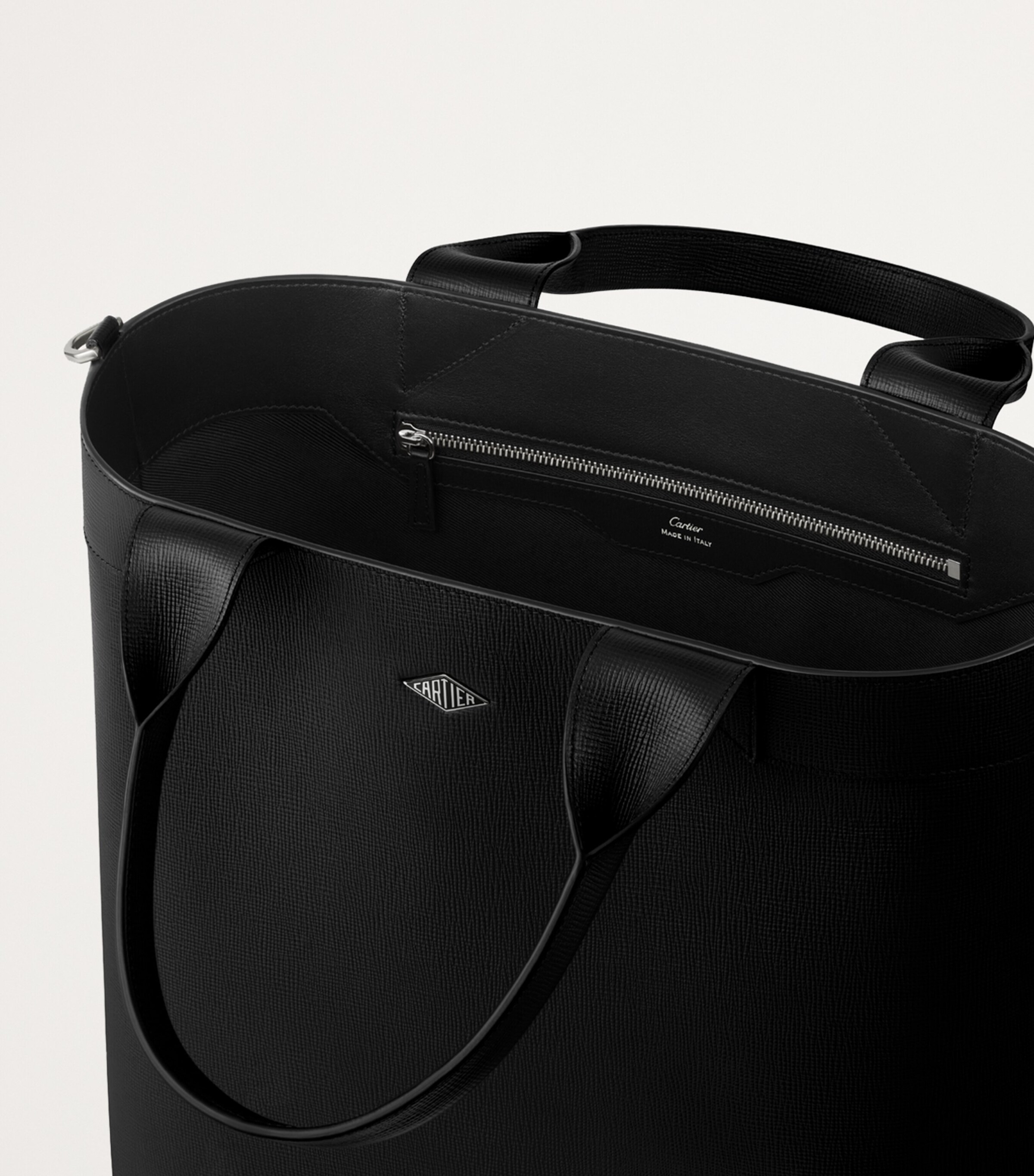 Small Leather Losange Tote Bag BLACK Image 7