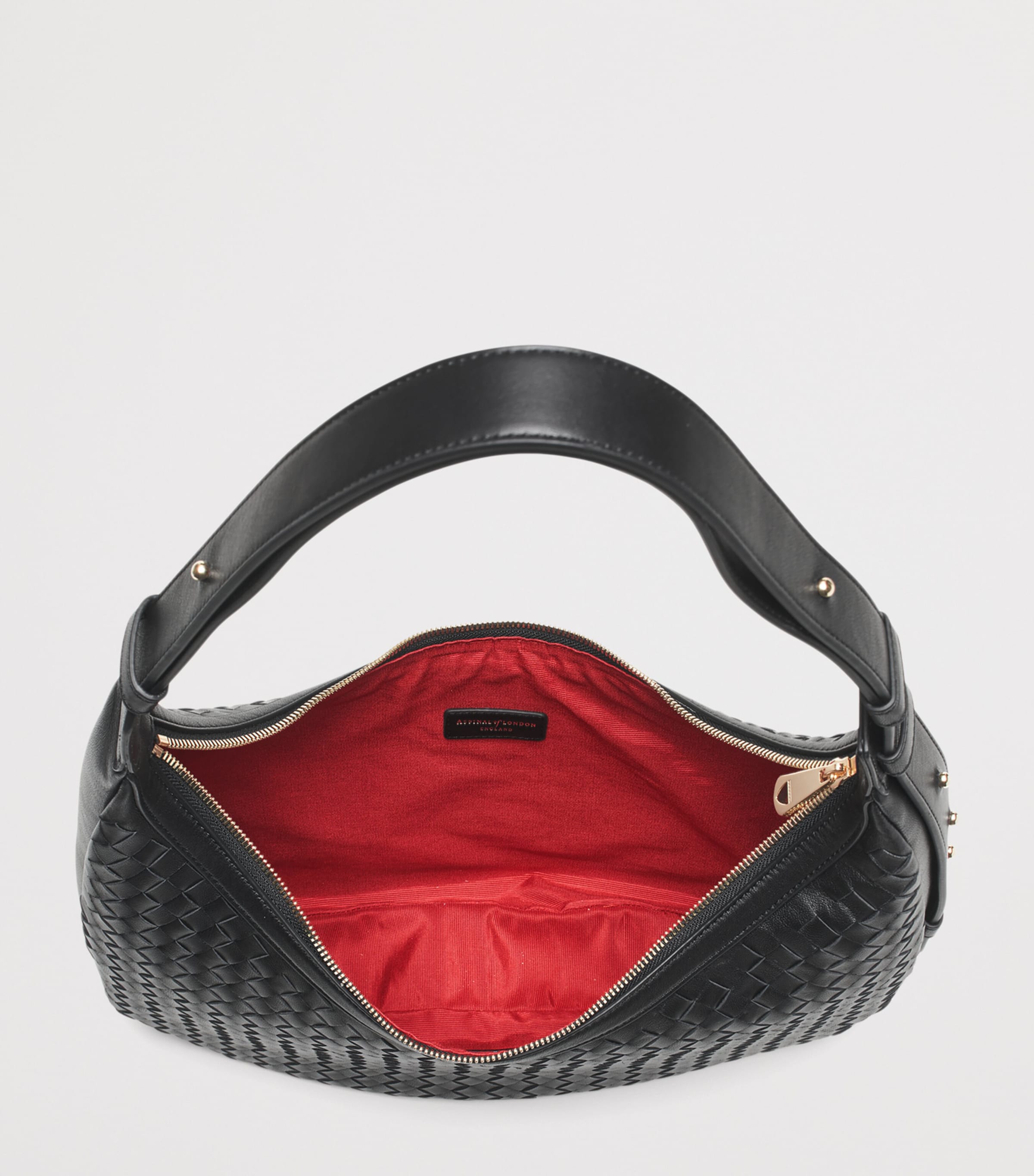 Aspinal Of London Large Soho Crescent Cross-Body Bag Black Image 4