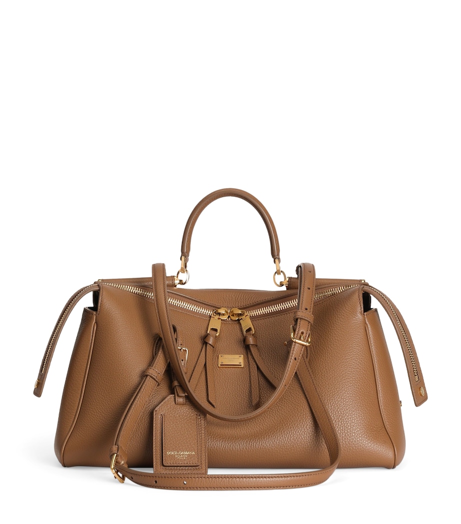 Dolce&Gabbana Calfskin Vittoria Shoulder Bag Caramello Image 1