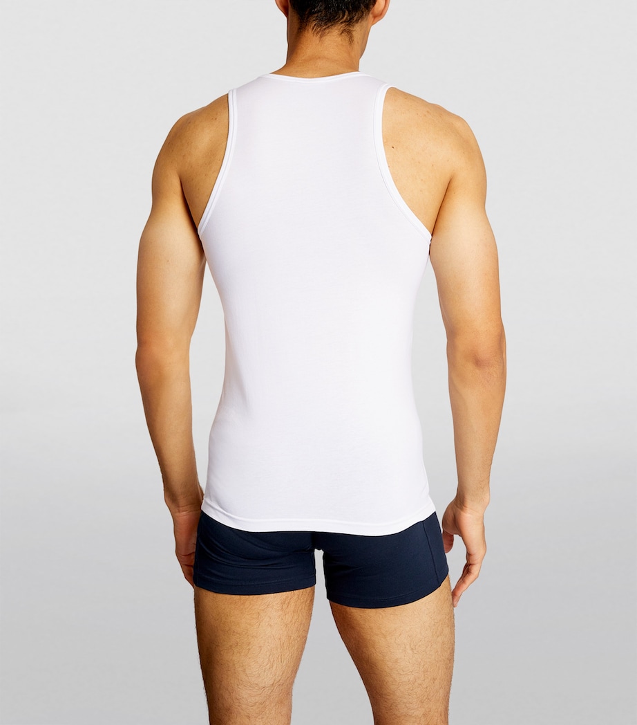 Stretch-Cotton Logo Tank Top 00010 WHITE Image 3