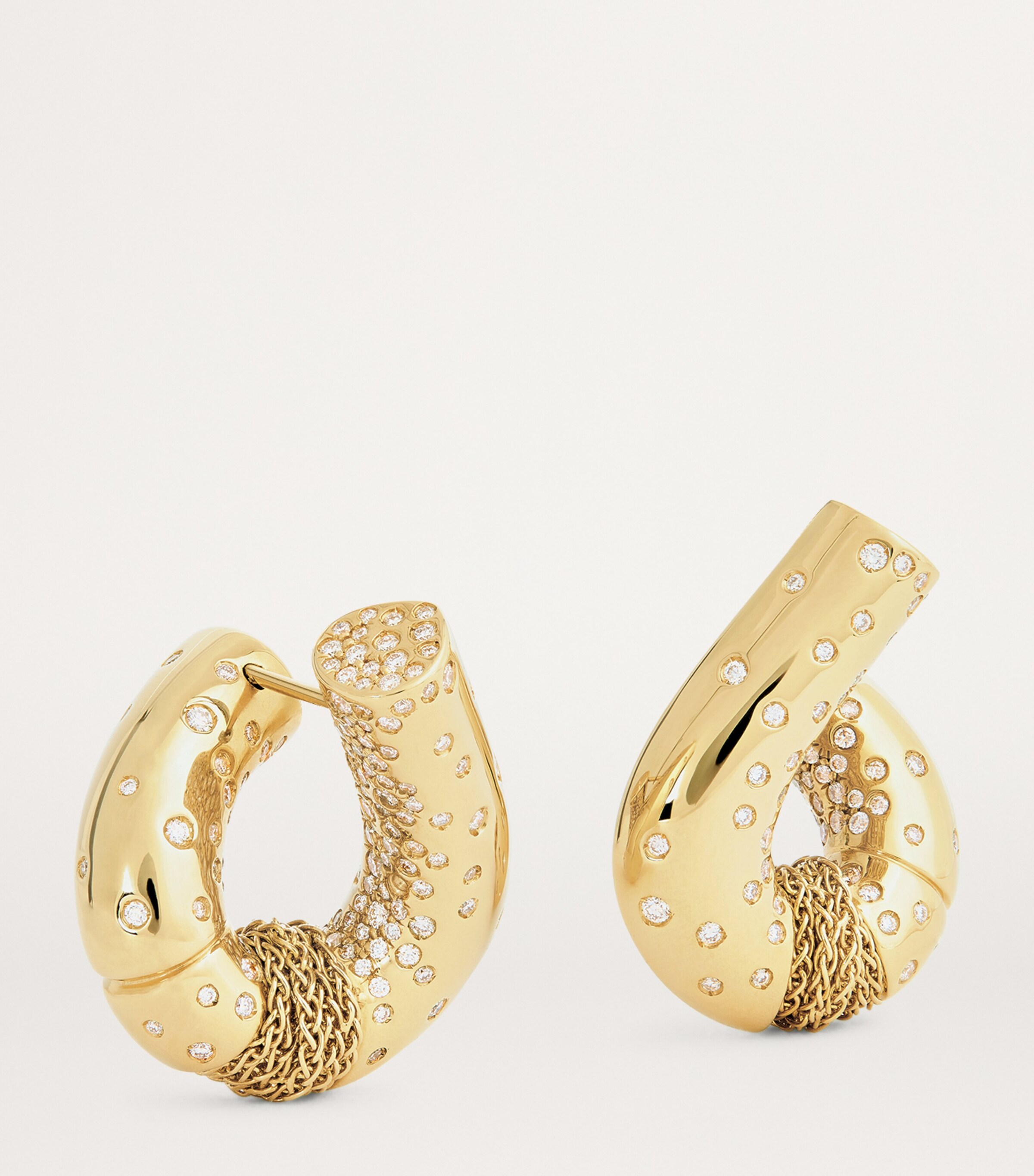 Tabayer Yellow Gold and Diamond Oera Hoop Earrings Yellow Gold Image 3