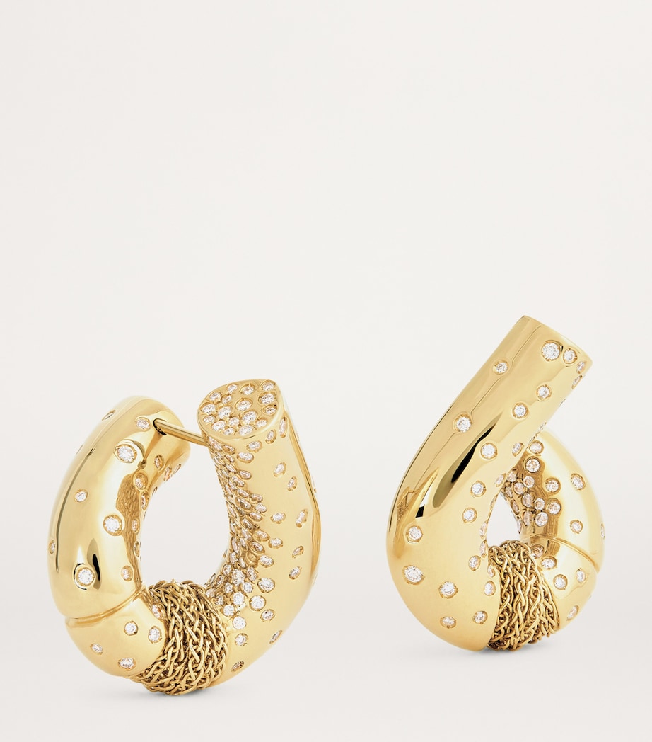 Tabayer Yellow Gold and Diamond Oera Hoop Earrings Yellow Gold Image 3