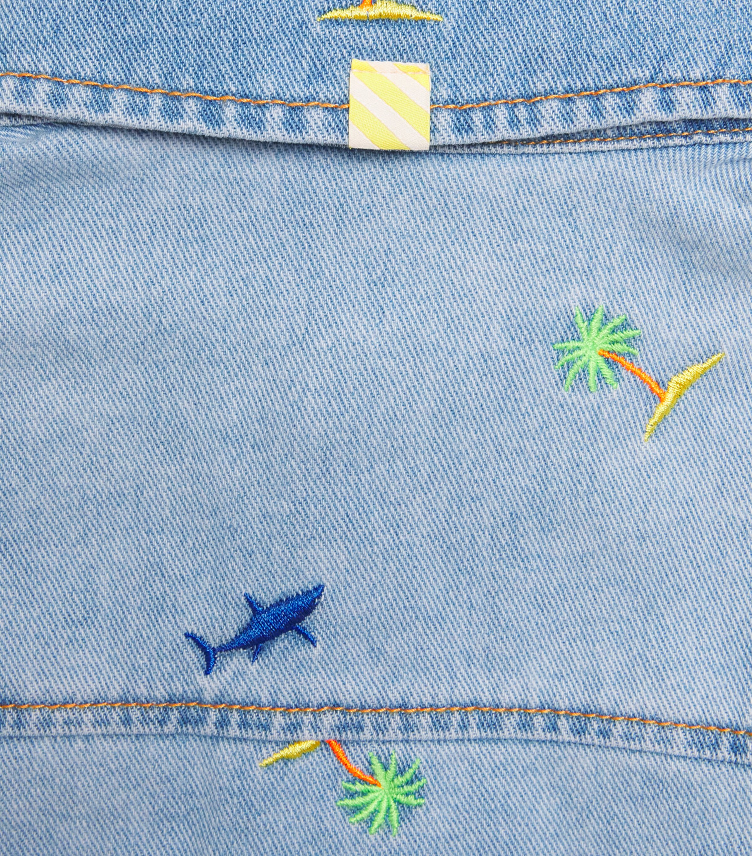 Billieblush Embroidered Denim Shirt (4-10 Years) Stone+bleach Image 3