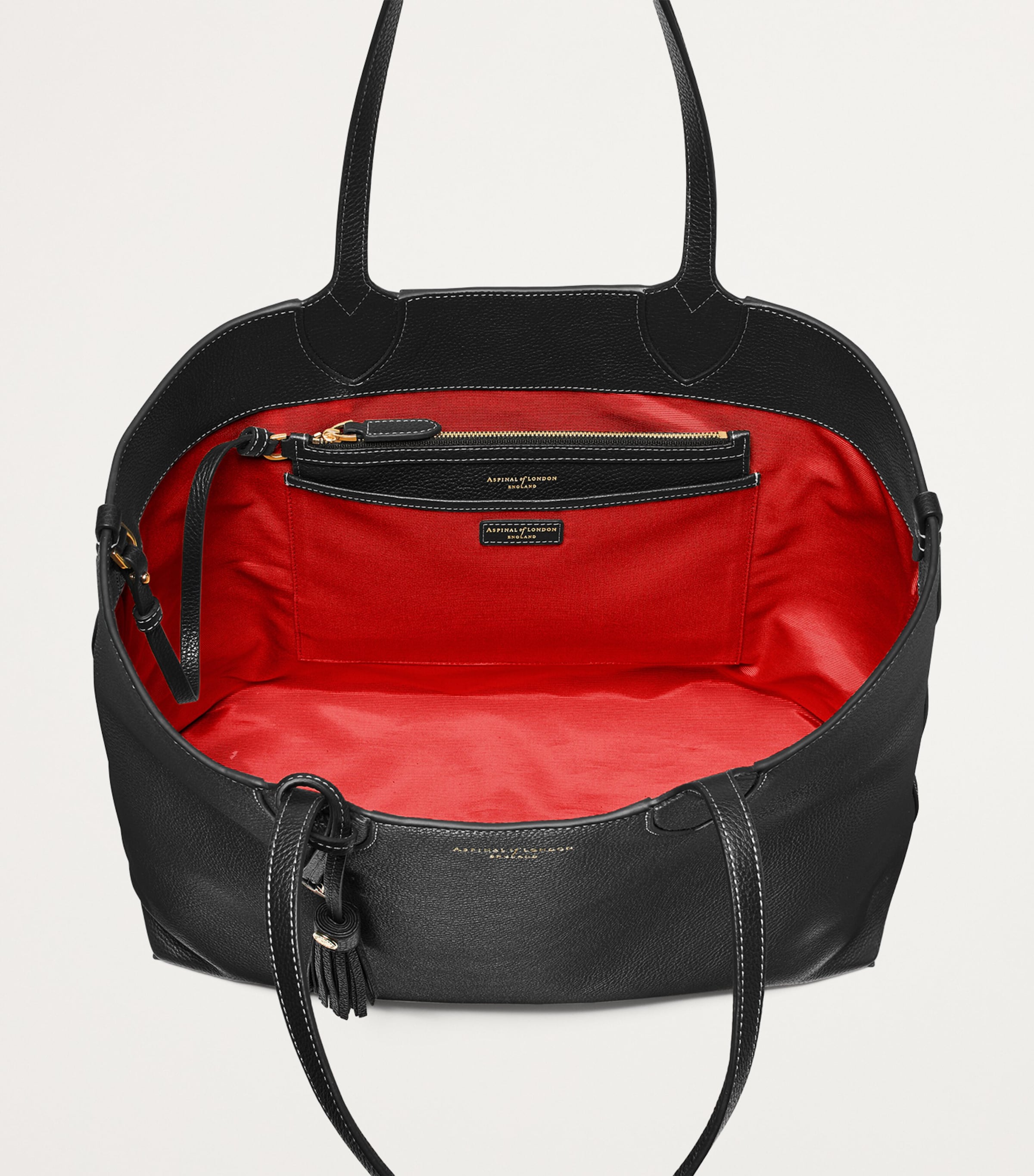 Leather Hudson Tote Bag BLACK Image 3