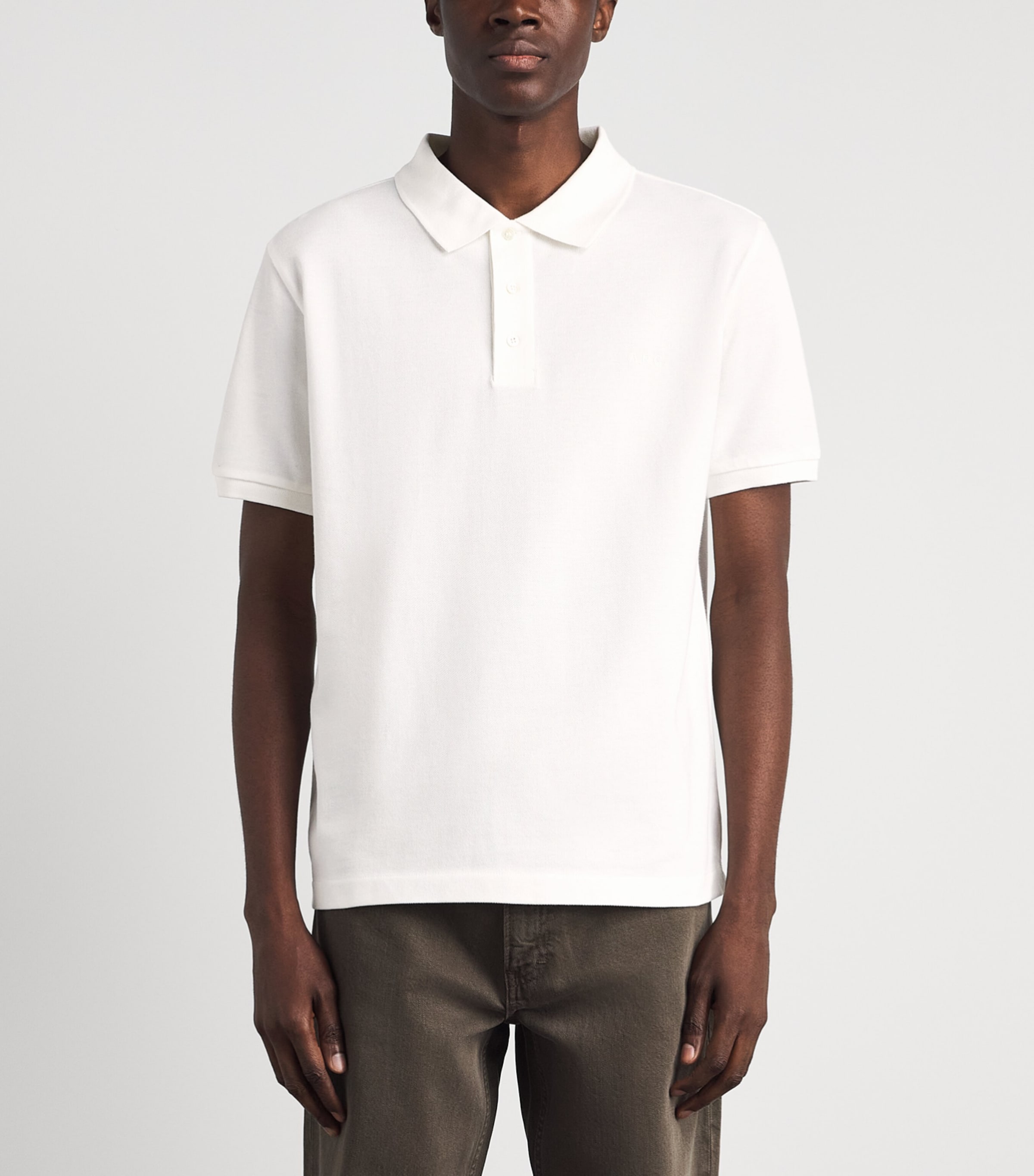 A.P.C. Mens Cotton Logo Polo Shirt Aab White Image 4
