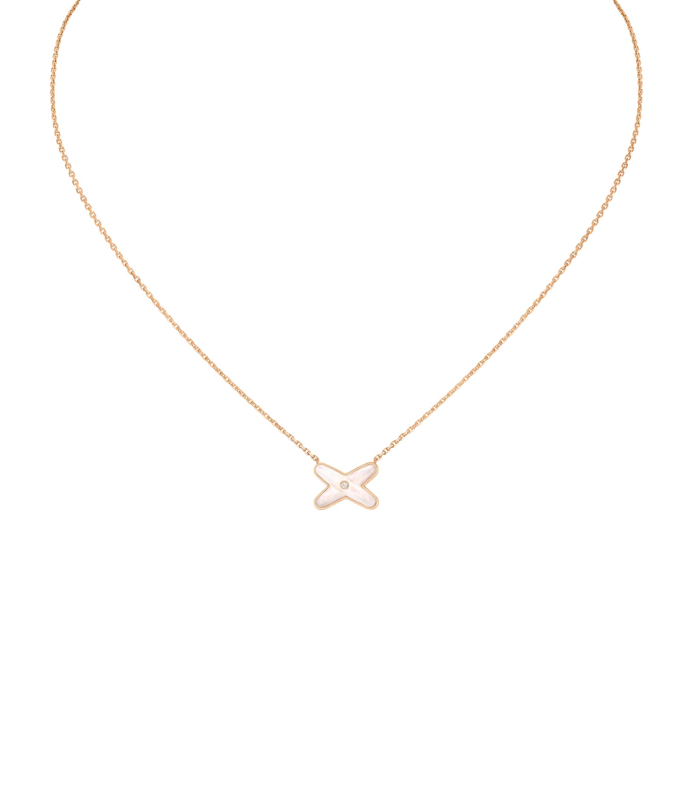 Rose Gold, Diamond and Mother-of-Pearl Jeux de Liens Pendant Necklace PINK GOLD Image 1
