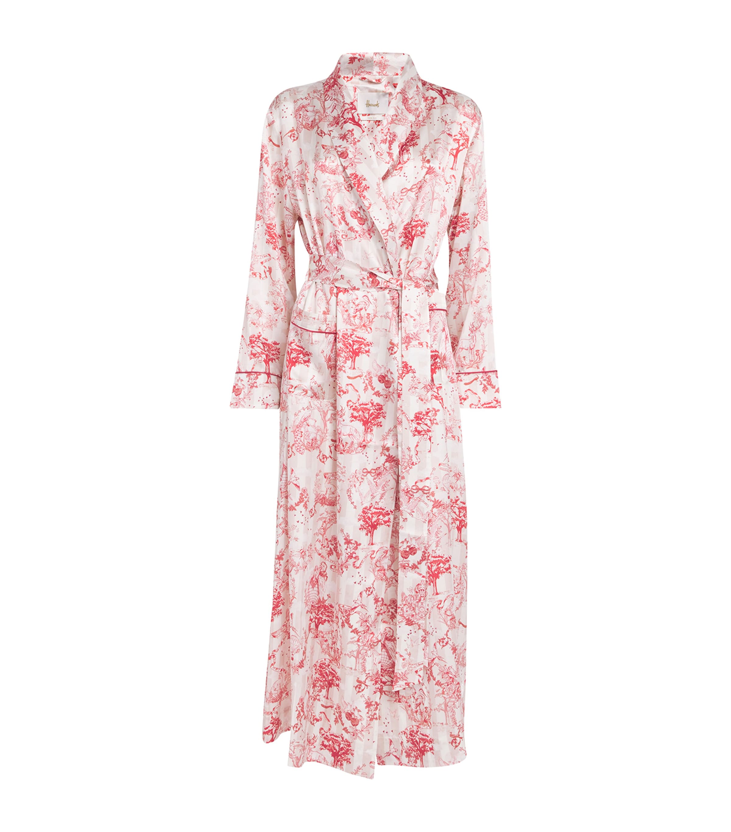 Harrods Womens Silk Toile Robe Pink Image 1