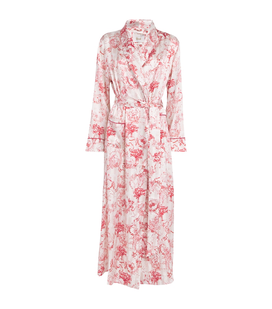 Harrods Womens Silk Toile Robe Pink Image 1