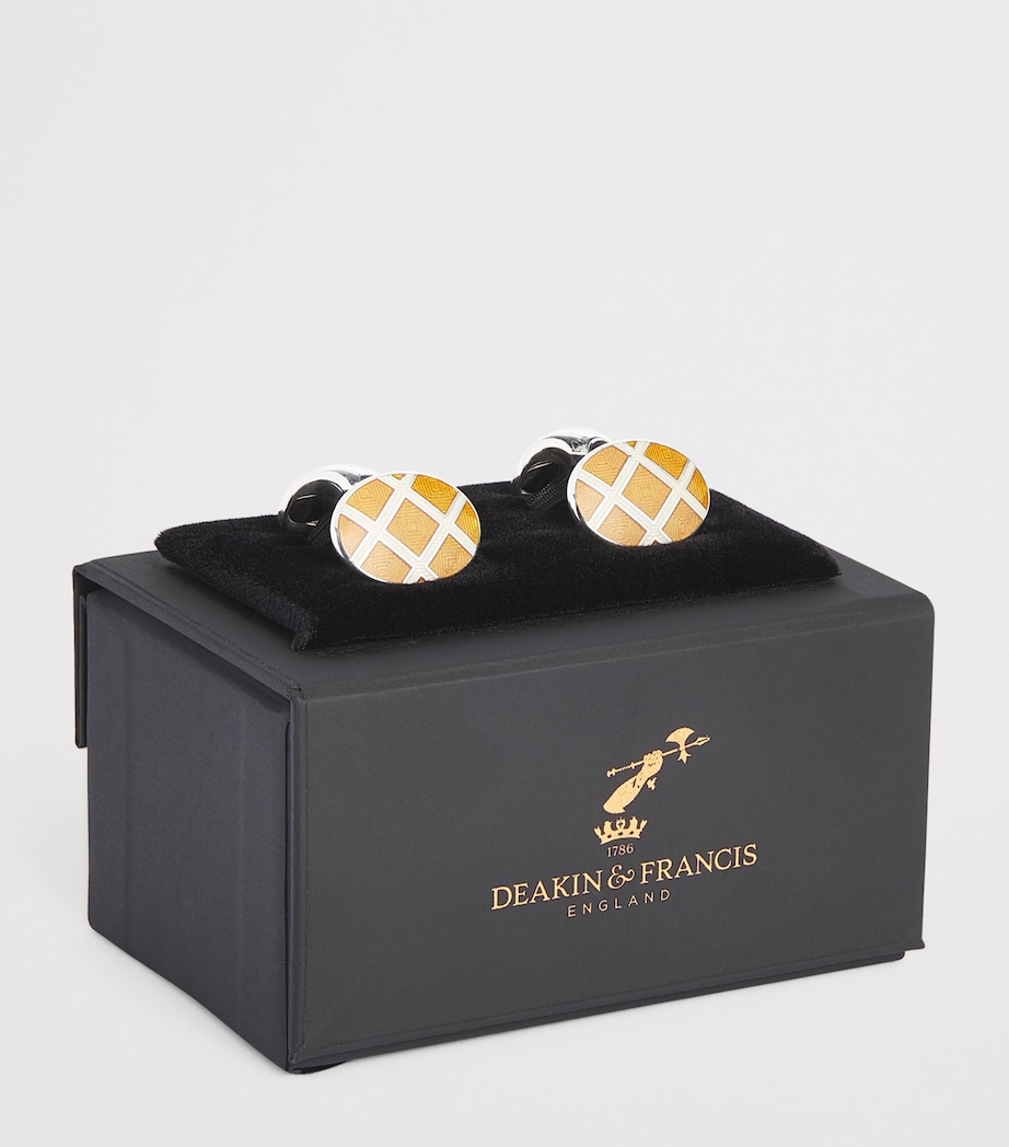 Sterling Silver and Enamel Cufflinks BROWN Image 3