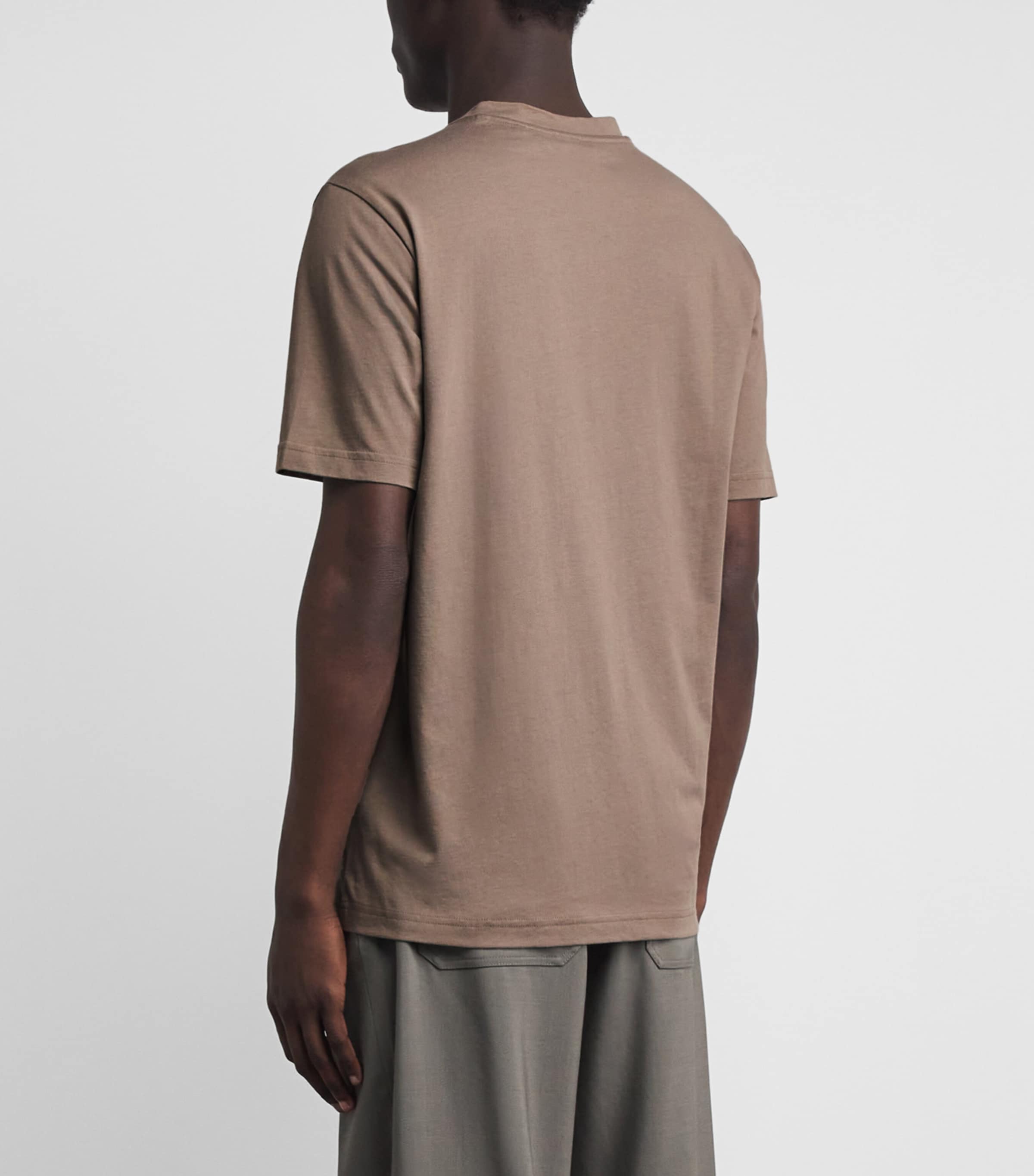 BOSS Mens Cotton Textured Logo T-Shirt Pastel Green Image 5