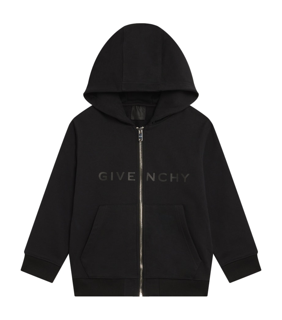 Cotton-Blend Logo Hoodie (4-12+ Years) BLACK Image 1