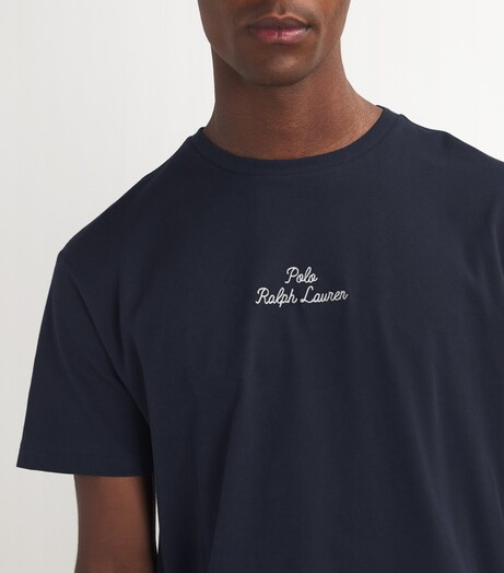 Polo Ralph Lauren Navy Cotton Cursive Logo T-Shirt | Harrods UK