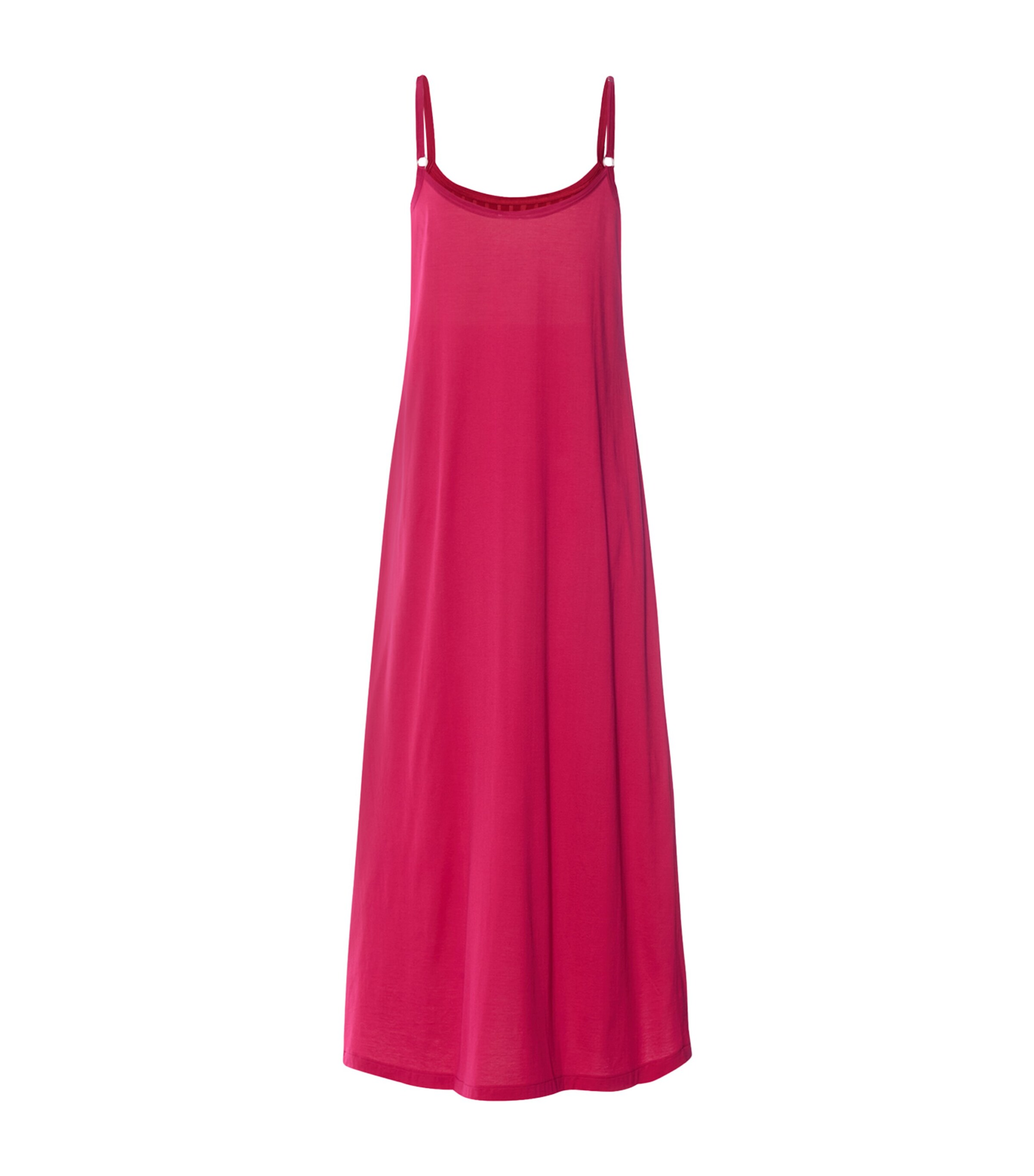Hanro Womens Cotton Juliet Long Spaghetti Dress Light Sangria Image 5