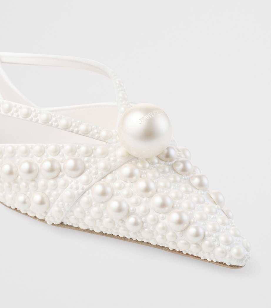 Sana 50 Satin Embellished Mules WHITE/WHITE Image 3