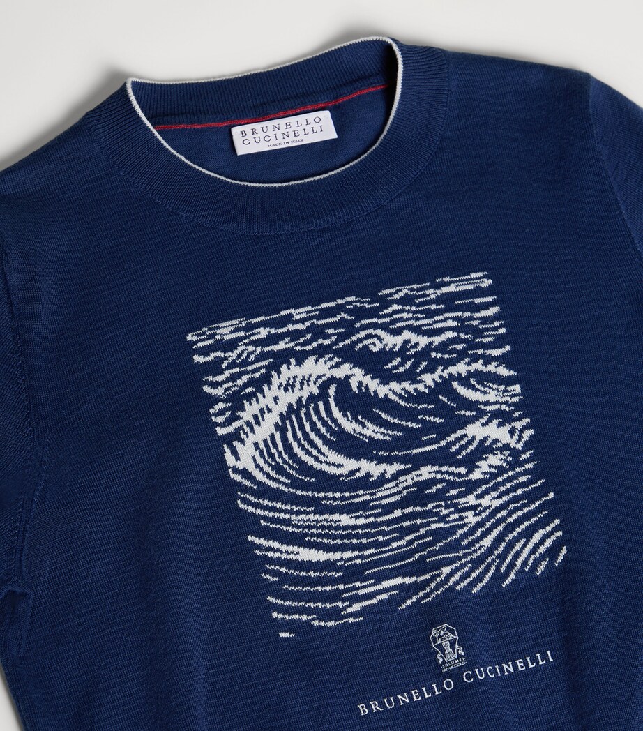Brunello Cucinelli Kids Cotton Graphic Sweater (4-6 Years) Image 3