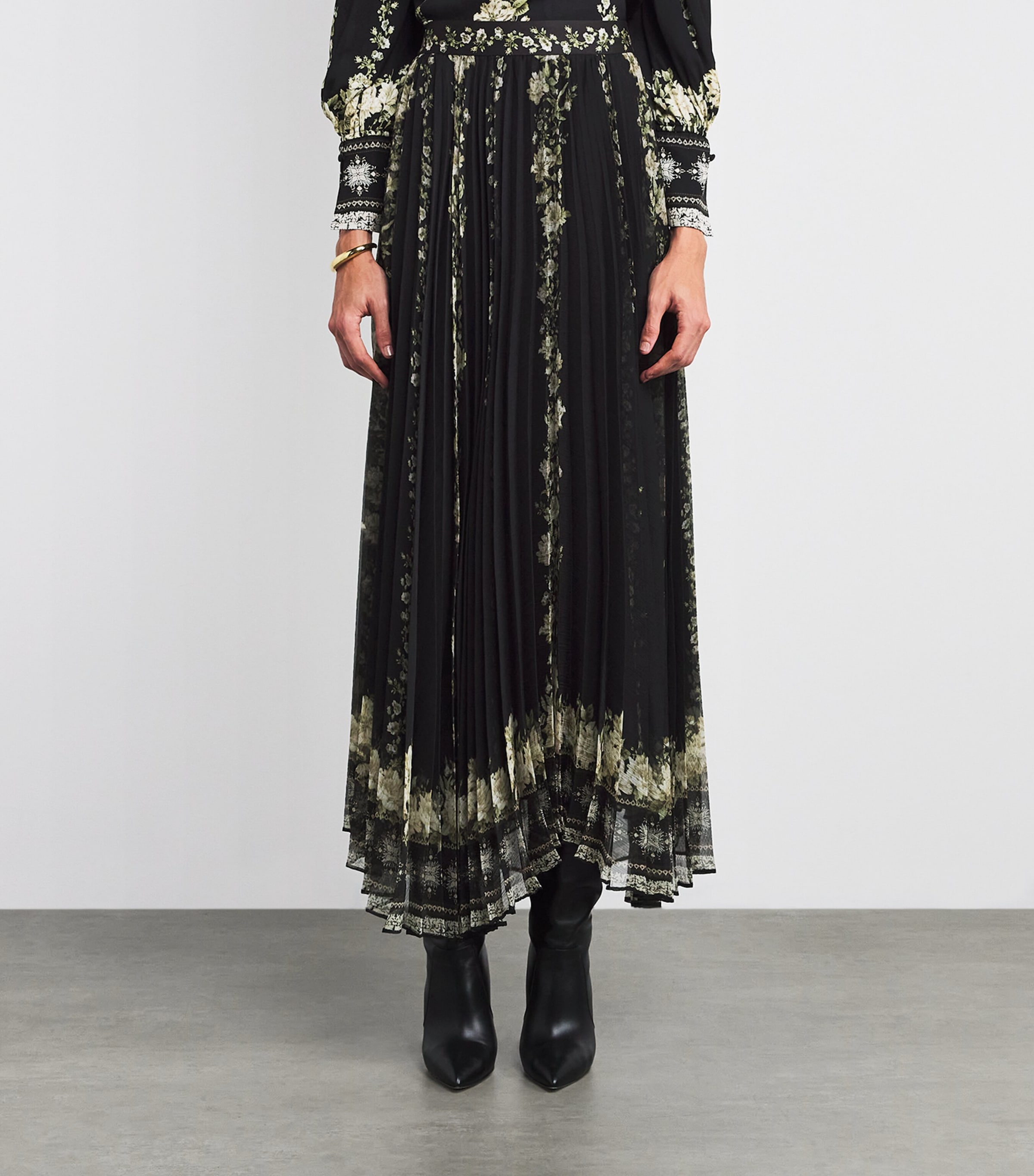 Floral Pleated Katz Maxi Skirt G078 FREE FALLING Image 3