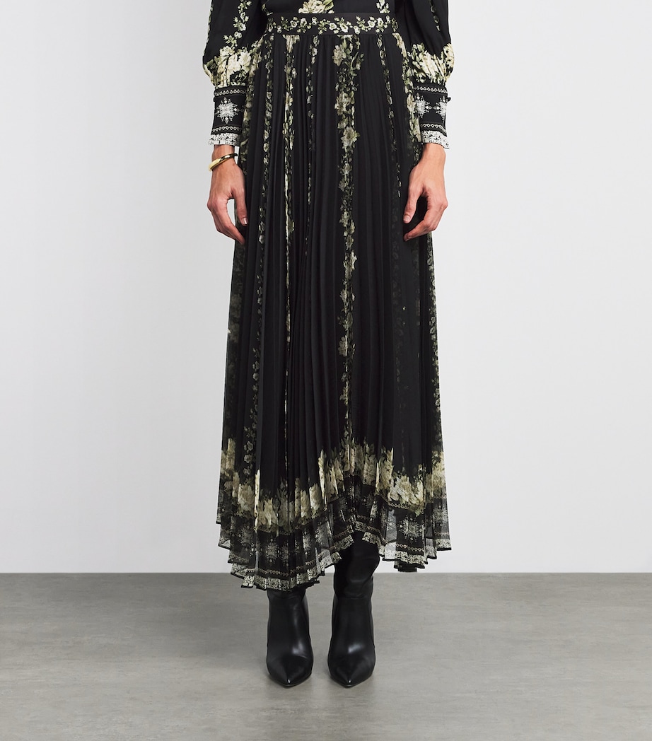 Floral Pleated Katz Maxi Skirt G078 FREE FALLING Image 3