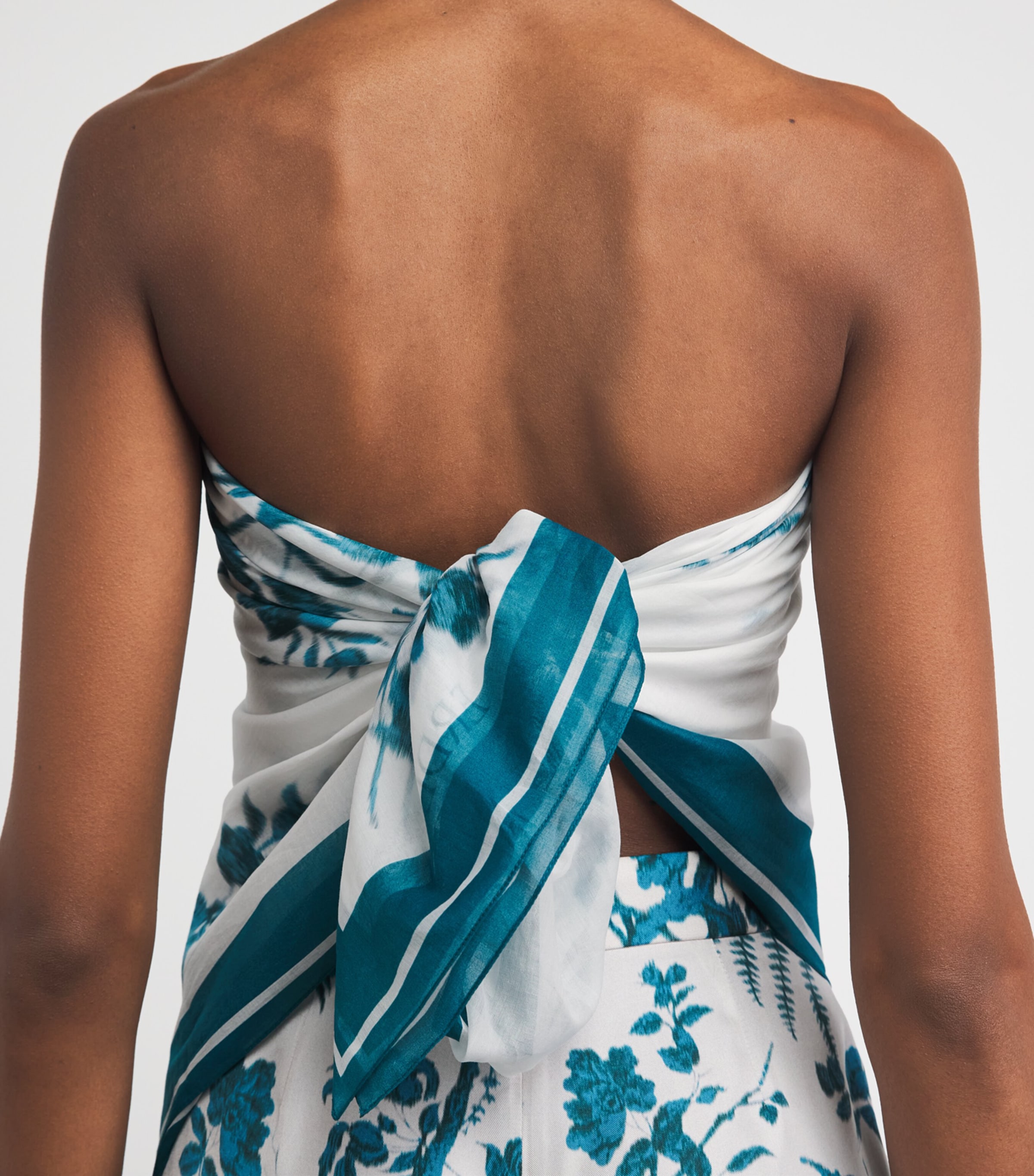 Erdem Womens Cotton Voile Printed Pareo Wld Frn Btncl Drm Bl Image 6