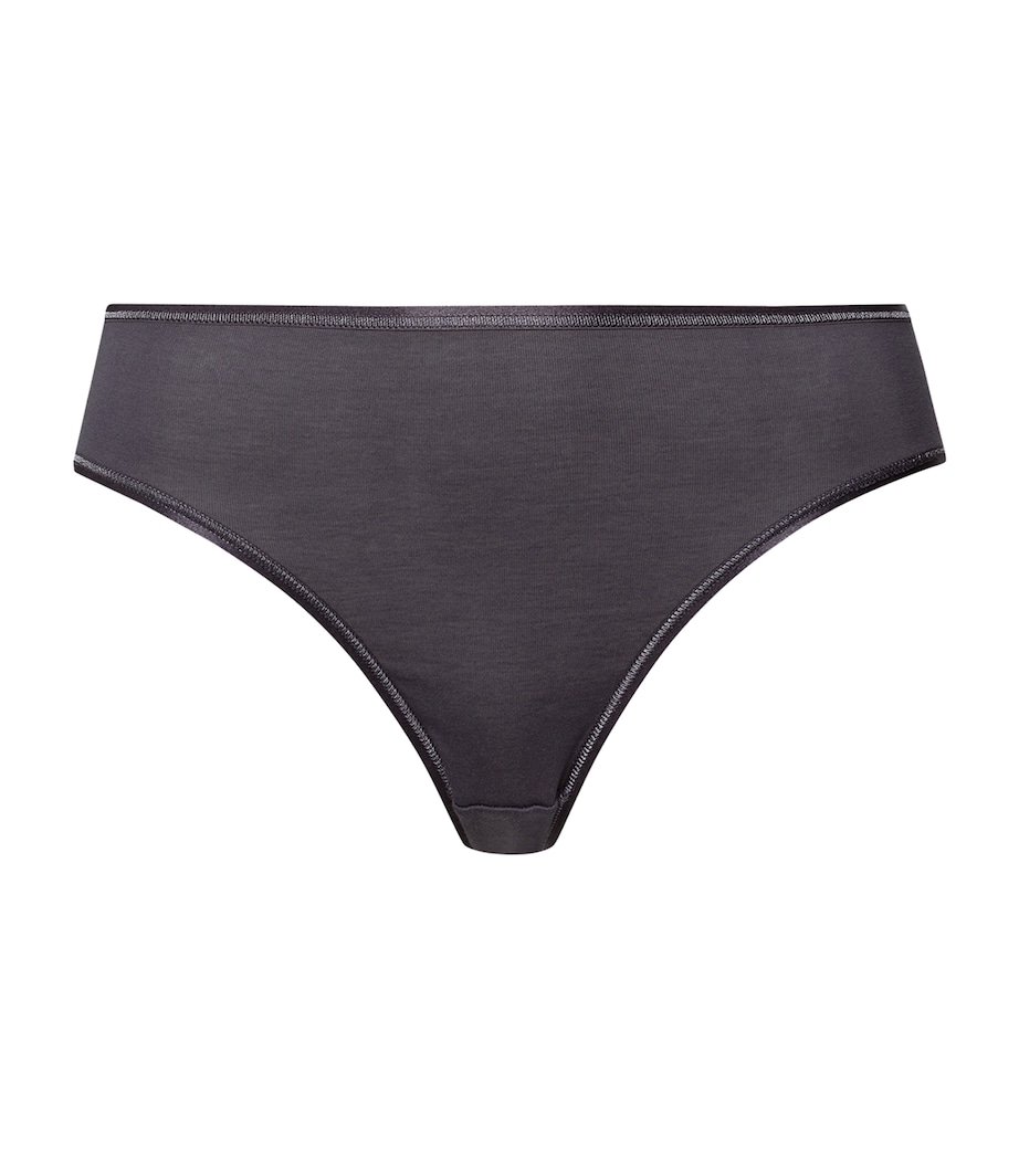 Cotton Seamless Midi Briefs BLACK PEARL Image 1