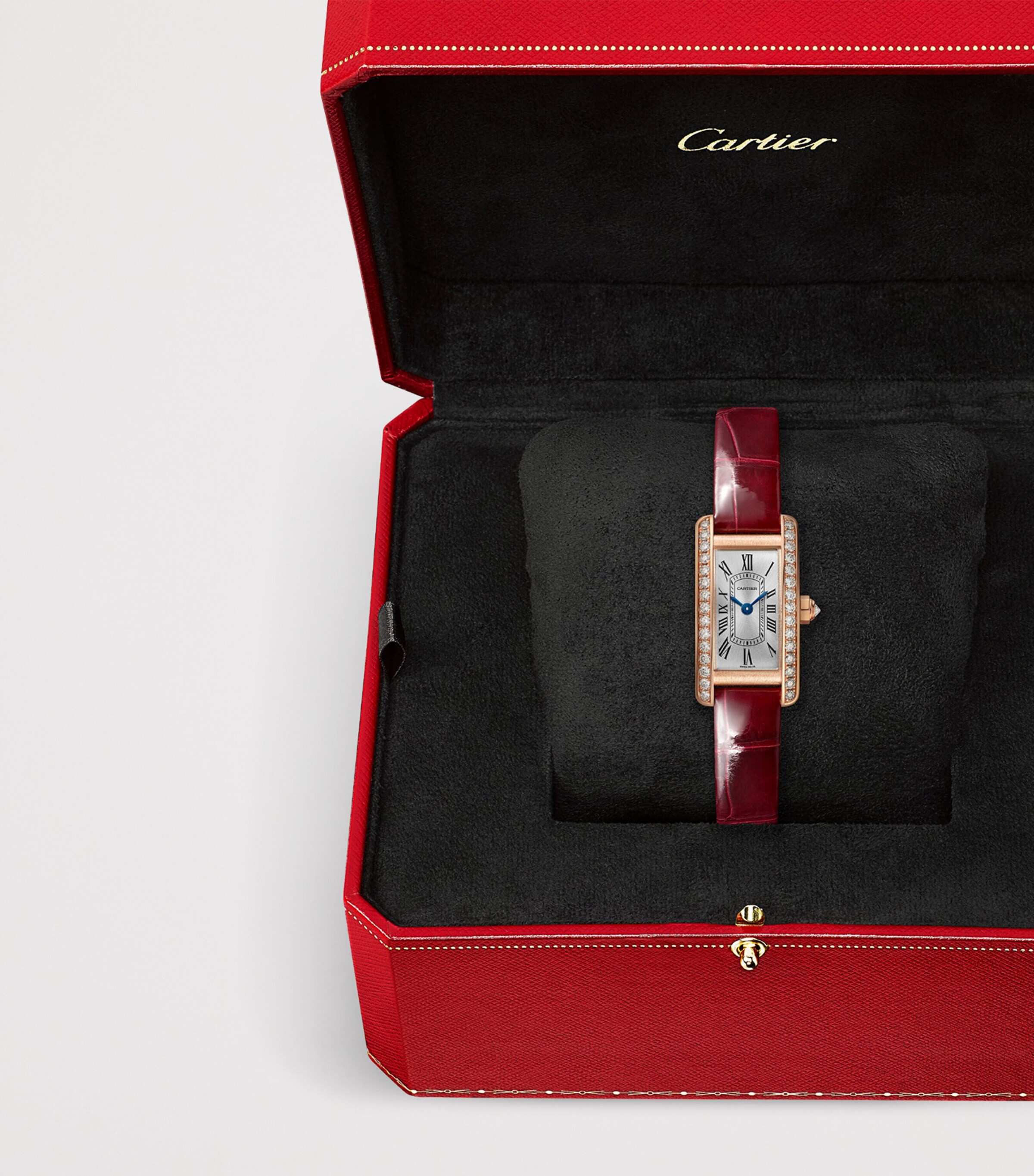 Cartier Mini Rose Gold and Diamond Tank Américaine Watch 15.2mm Rose Gold Image 3