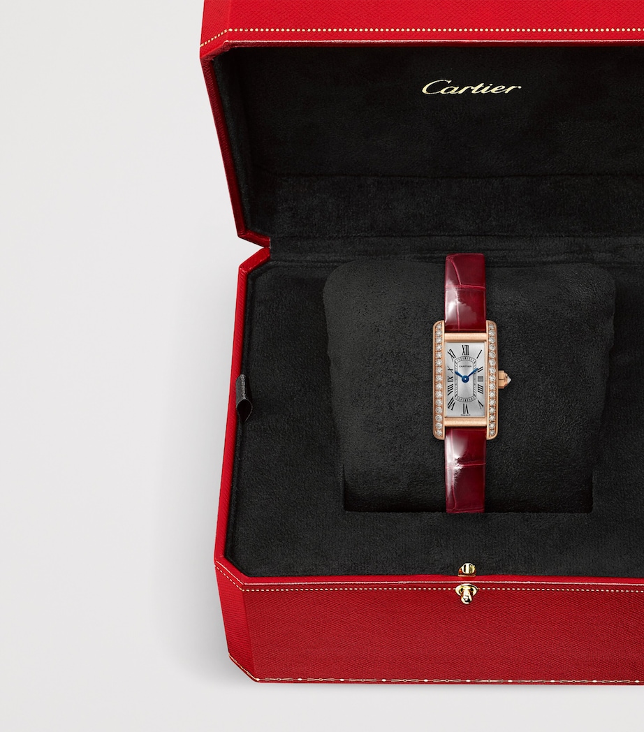 Cartier Mini Rose Gold and Diamond Tank Américaine Watch 15.2mm Rose Gold Image 3