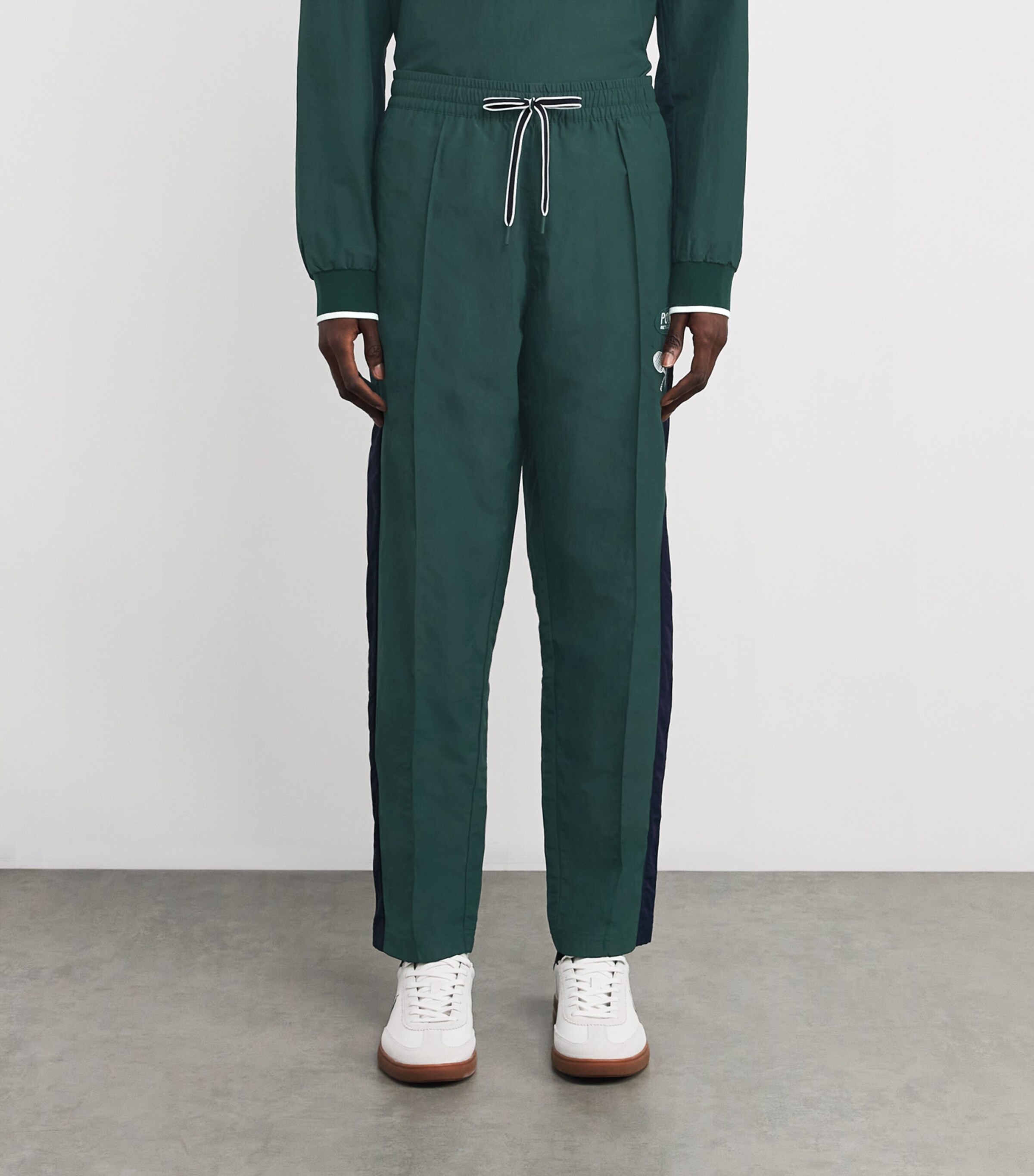 x Wimbledon Shell Track Pants MOSS AGATE/RFND NVY Image 3