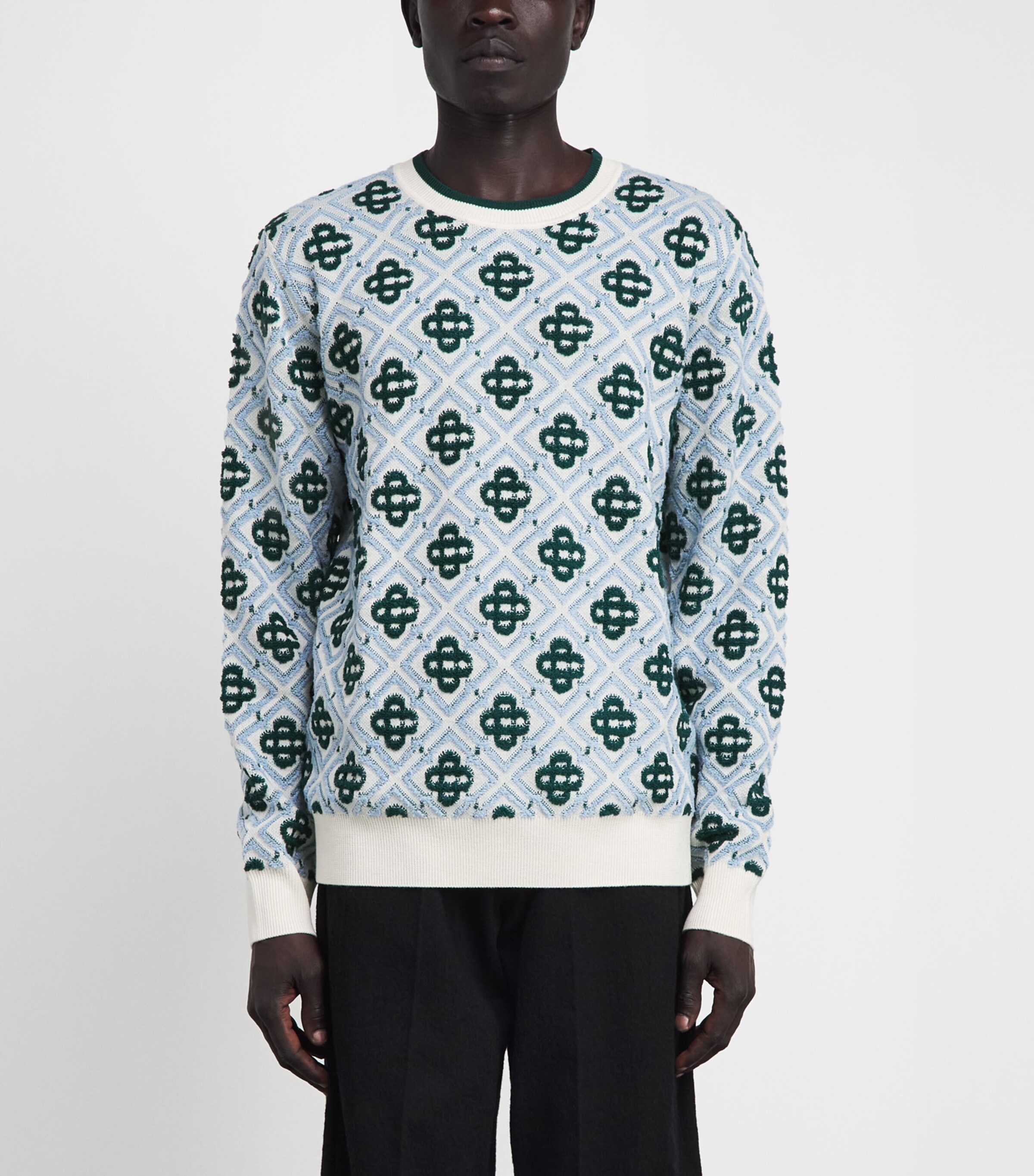 Casablanca Mens Wool Monogram Sweater Cc Monogram Image 4