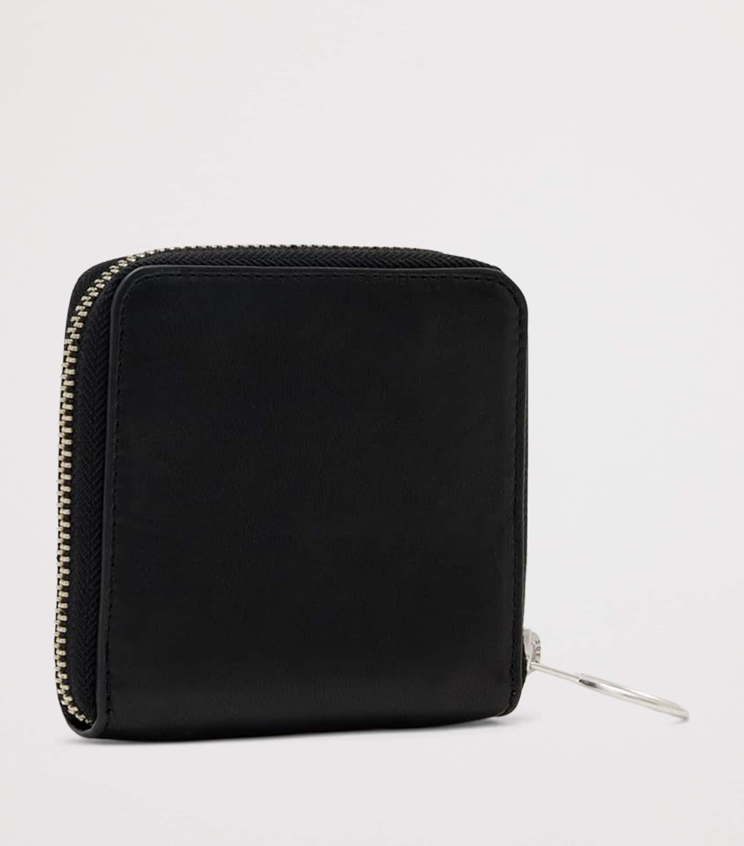 AllSaints Lambskin Zip-Around Arlo Wallet Black Image 5