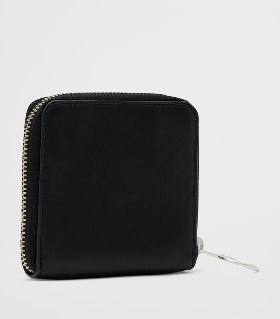 AllSaints Lambskin Zip-Around Arlo Wallet Black Image 5