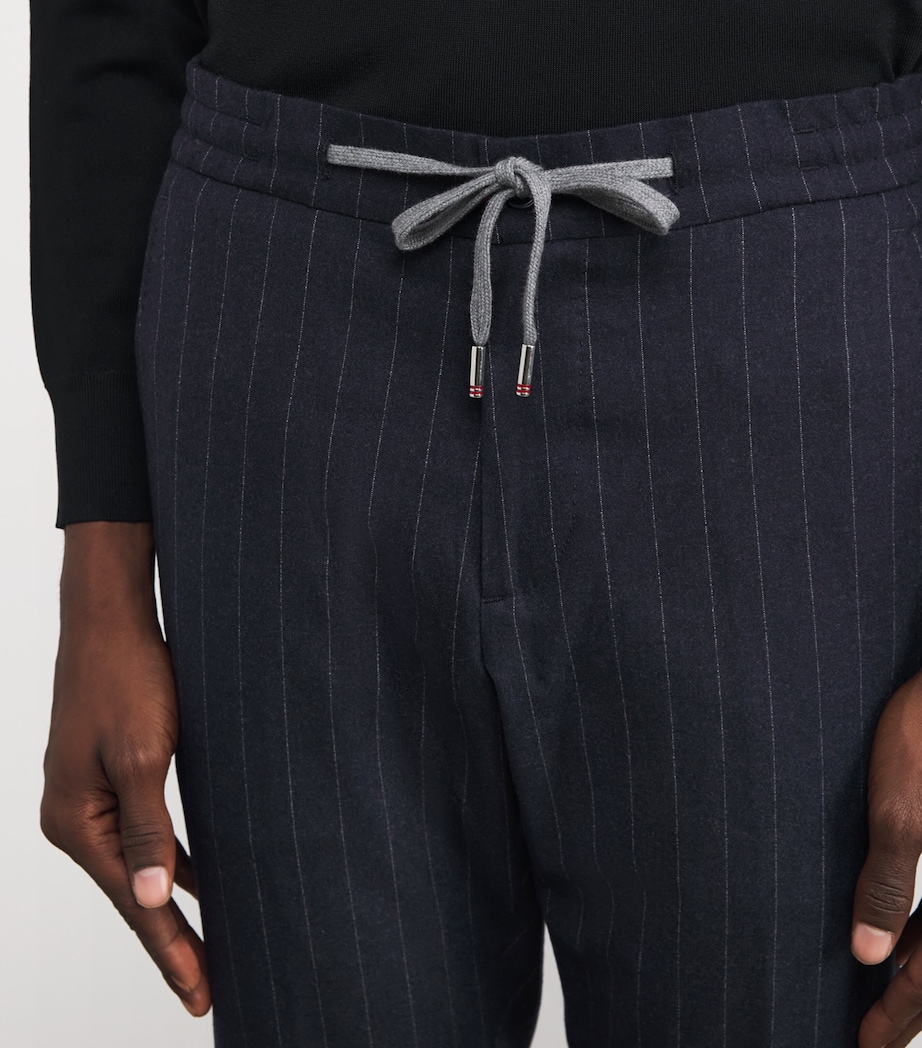 Stretch-Cashmere Stripe Trousers 03 - NAVY Image 6