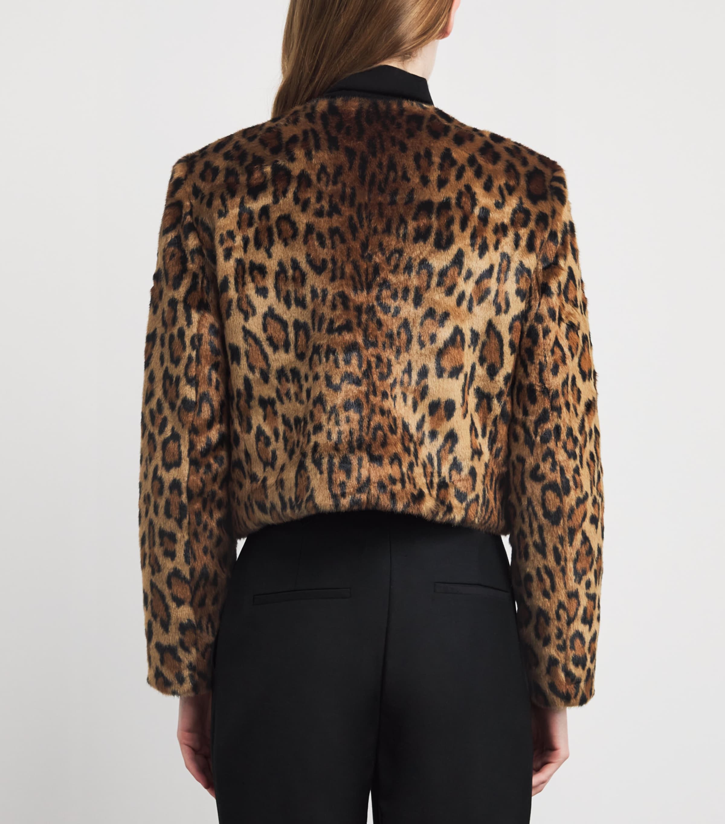Faux Fur Leopard Print Jacket BIG LEOPARD PRINT Image 4