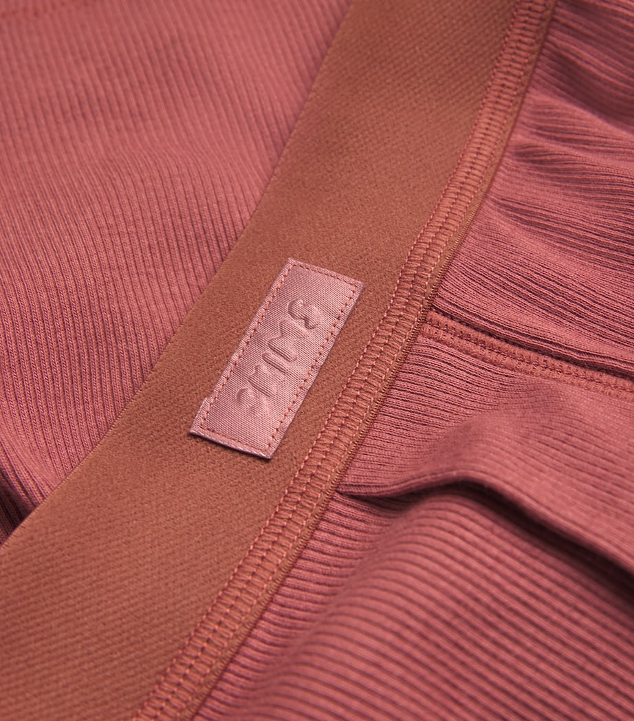 Cotton-Blend Ribbed Boxer Shorts REDWOOD Image 6