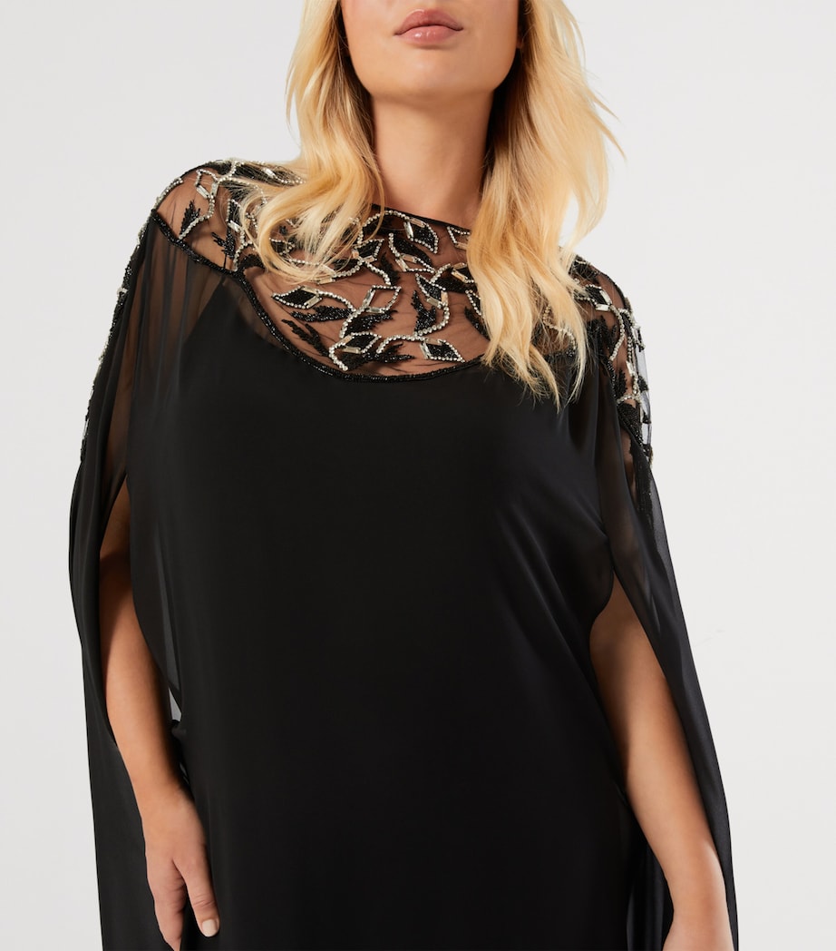 Marina Rinaldi Womens Embellished Maxi Dress and Cape Black Image 5