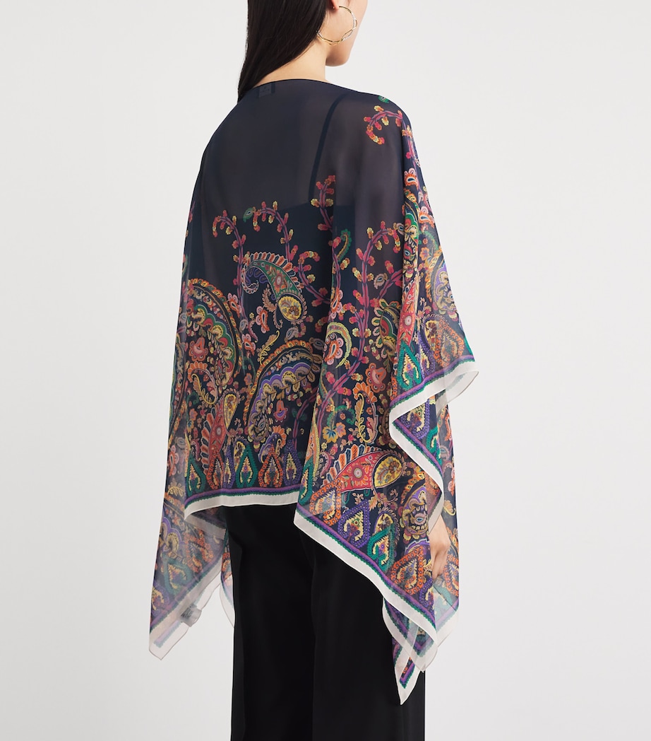 Silk Paisley Cape Blouse X0883 Image 4