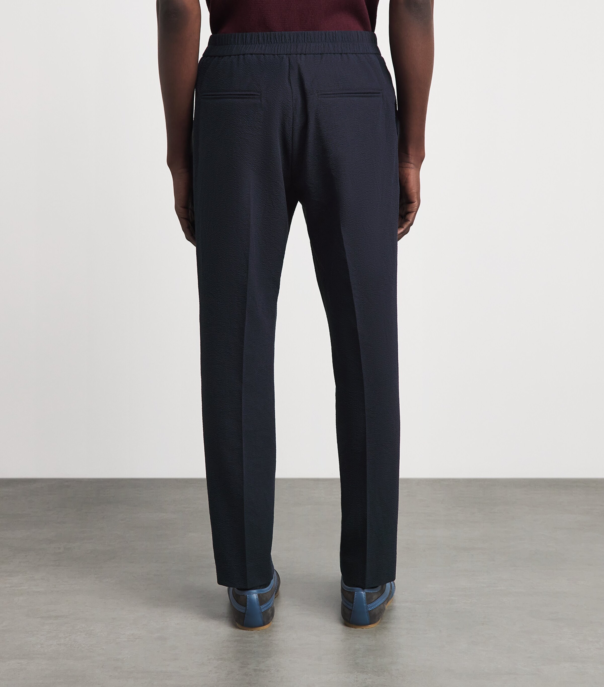 Paul Smith Mens Cotton-Blend Seersucker Trousers Image 5