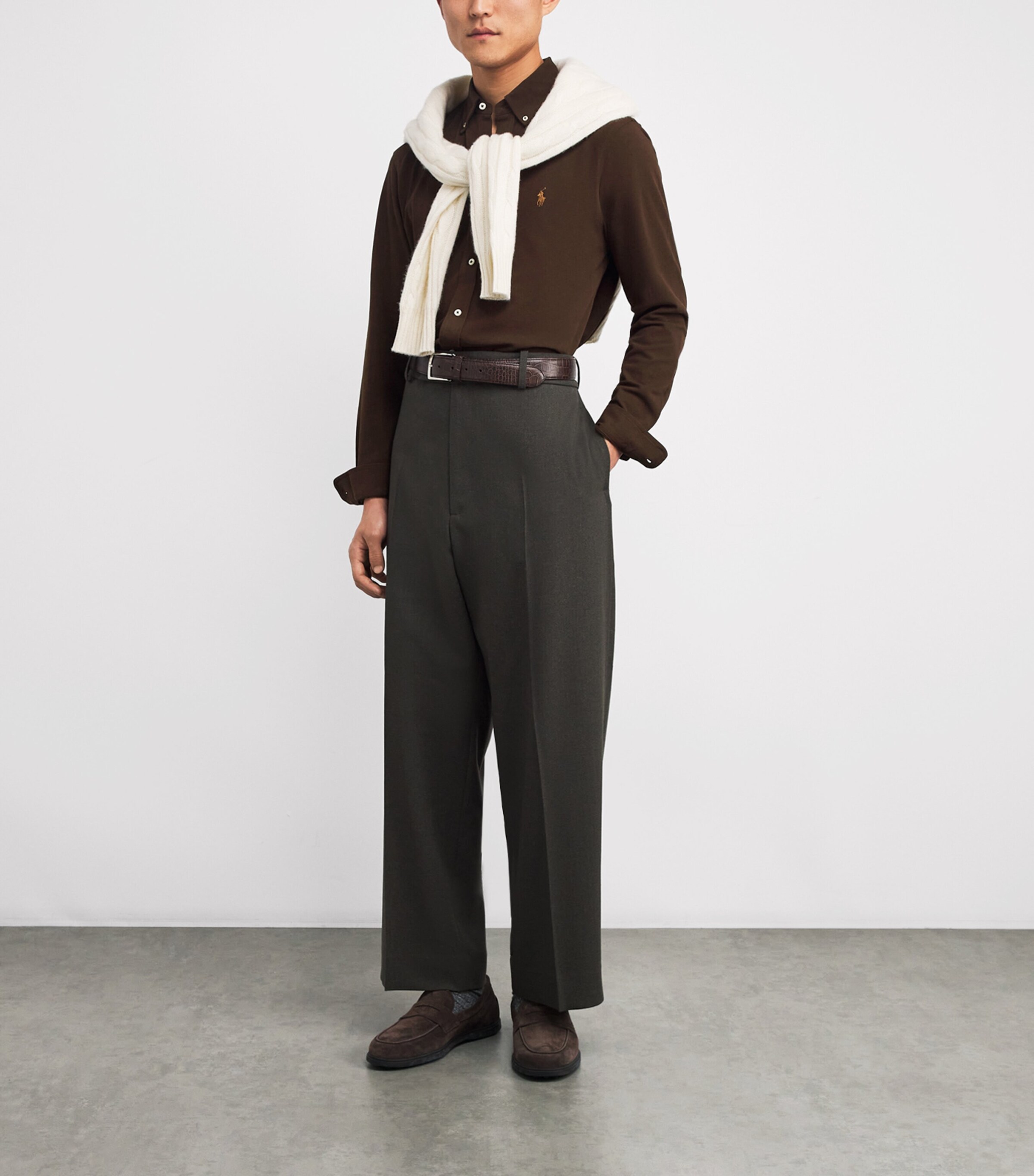 Cotton Featherweight Mesh Shirt DARK BEECH Image 2