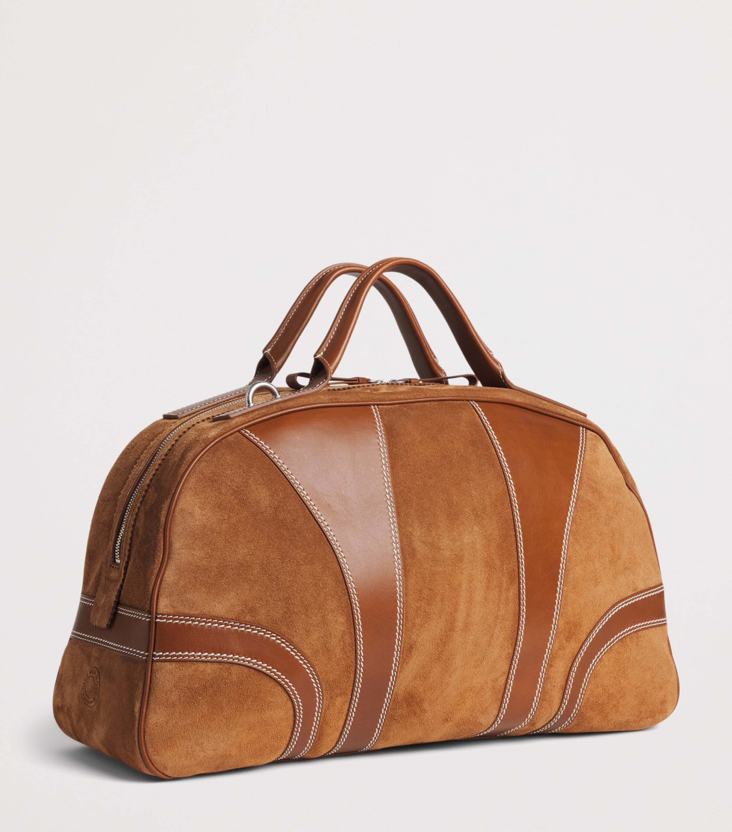 DRIES VAN NOTEN Leather-Suede Duffle Bag Tan Image 3