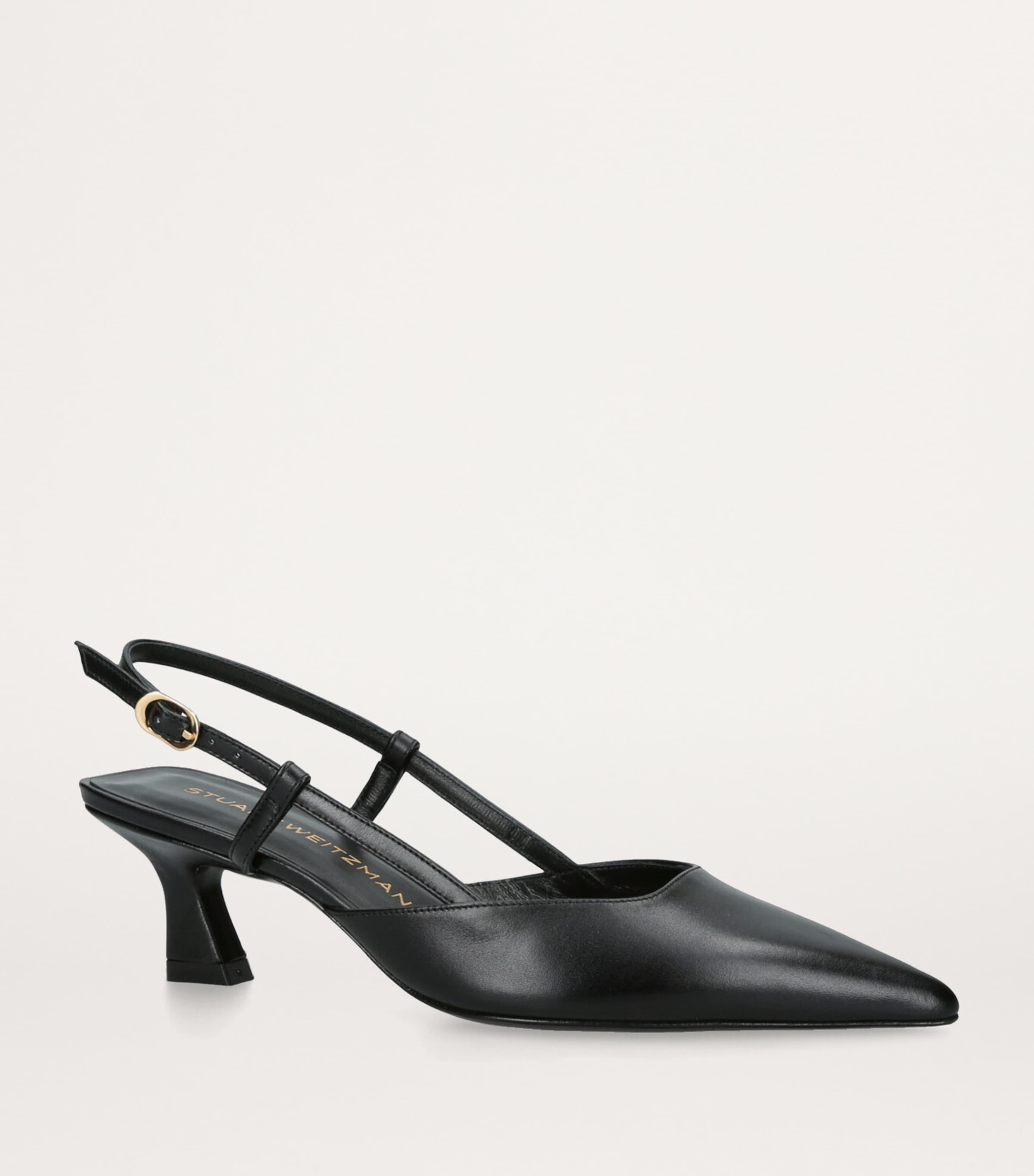 Leather Vinnie Slingback Pumps 50 BLACK Image 3