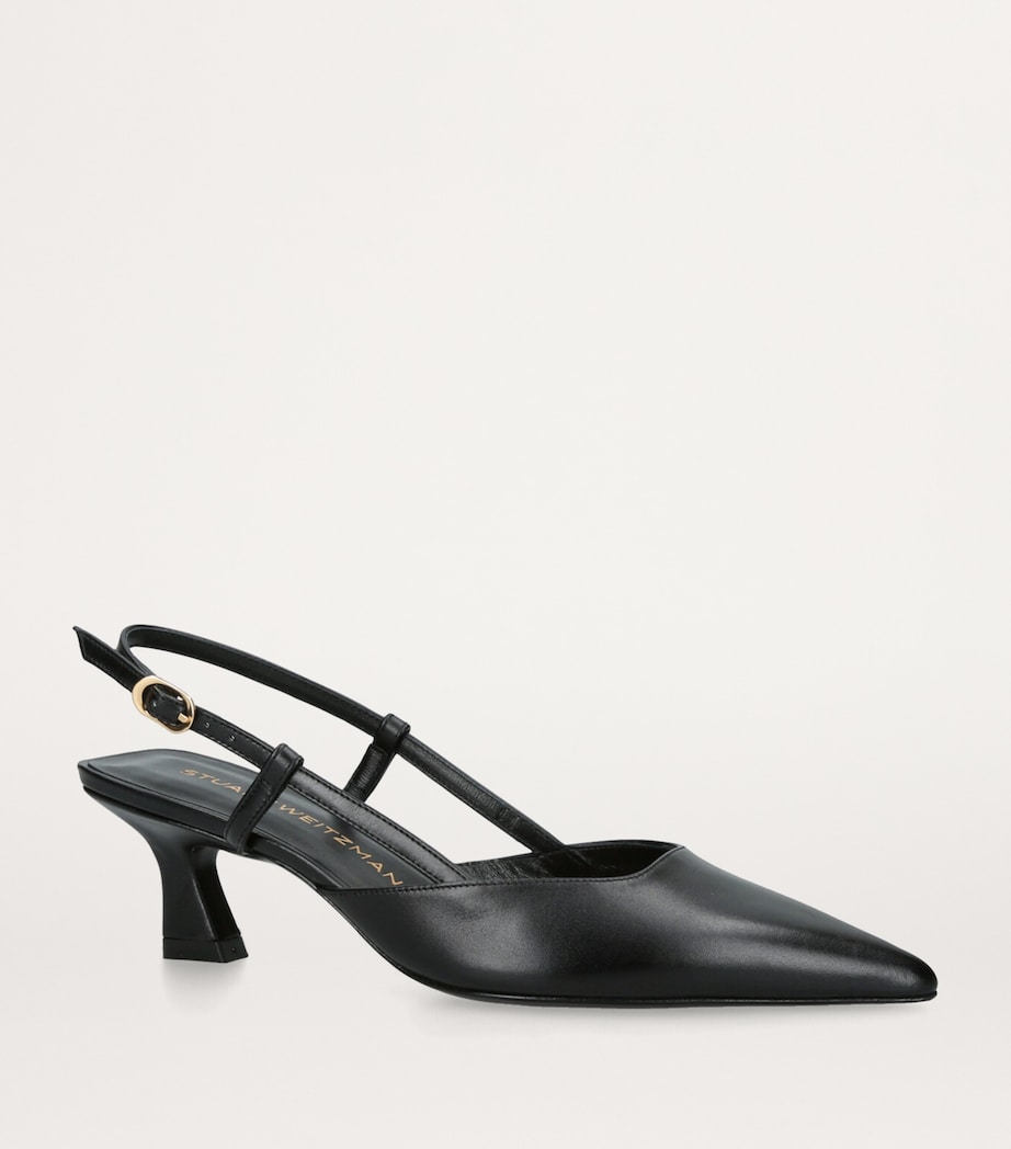 Leather Vinnie Slingback Pumps 50 BLACK Image 3