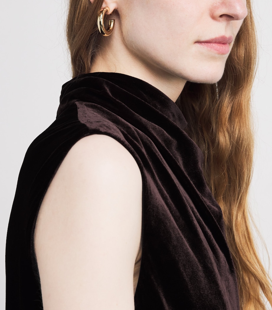 Velvet Cowl-Neck Top DOUBLE ESPRESSO Image 6