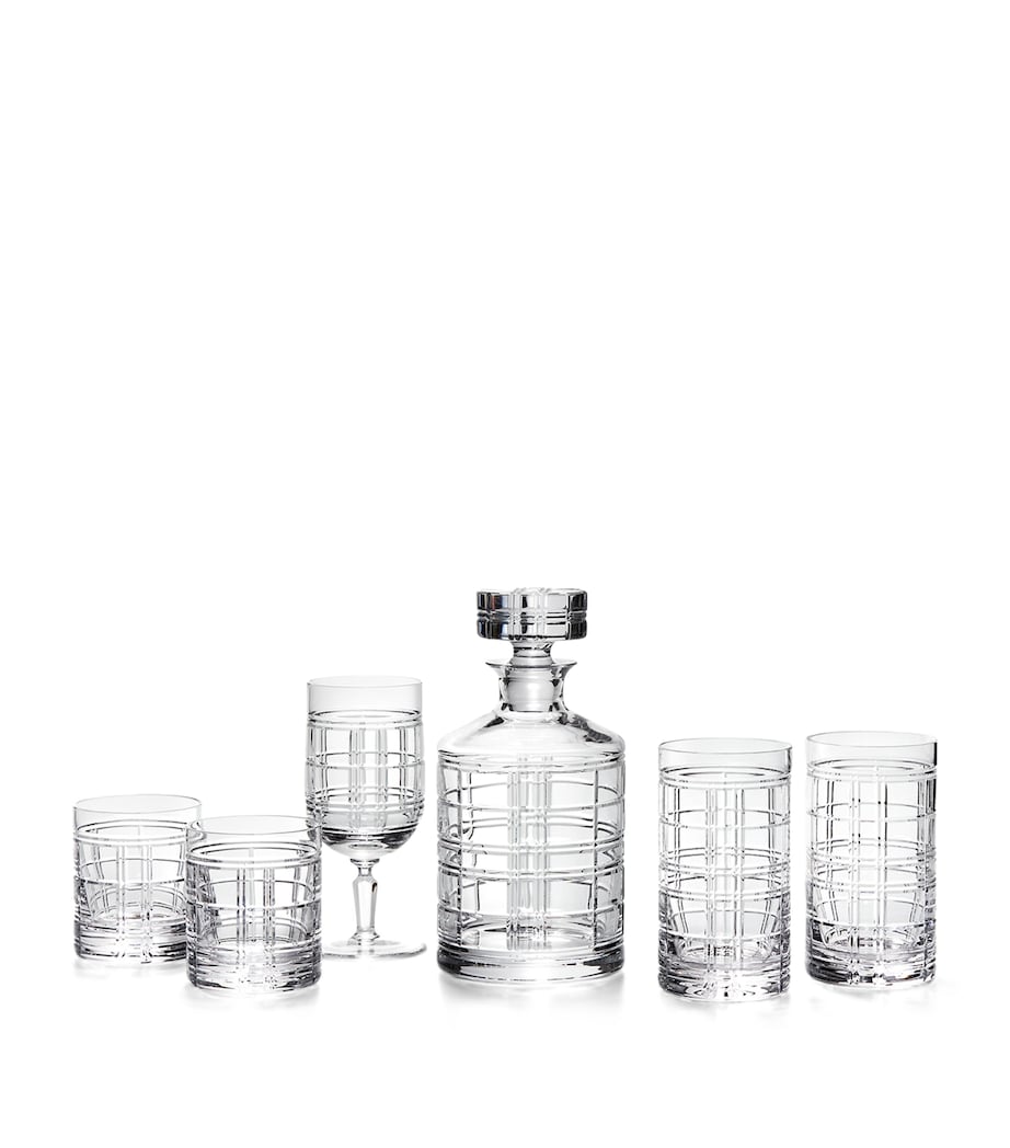 Set of 2 Hudson Plaid Old Fashioned Glasses CLEAR Image 5