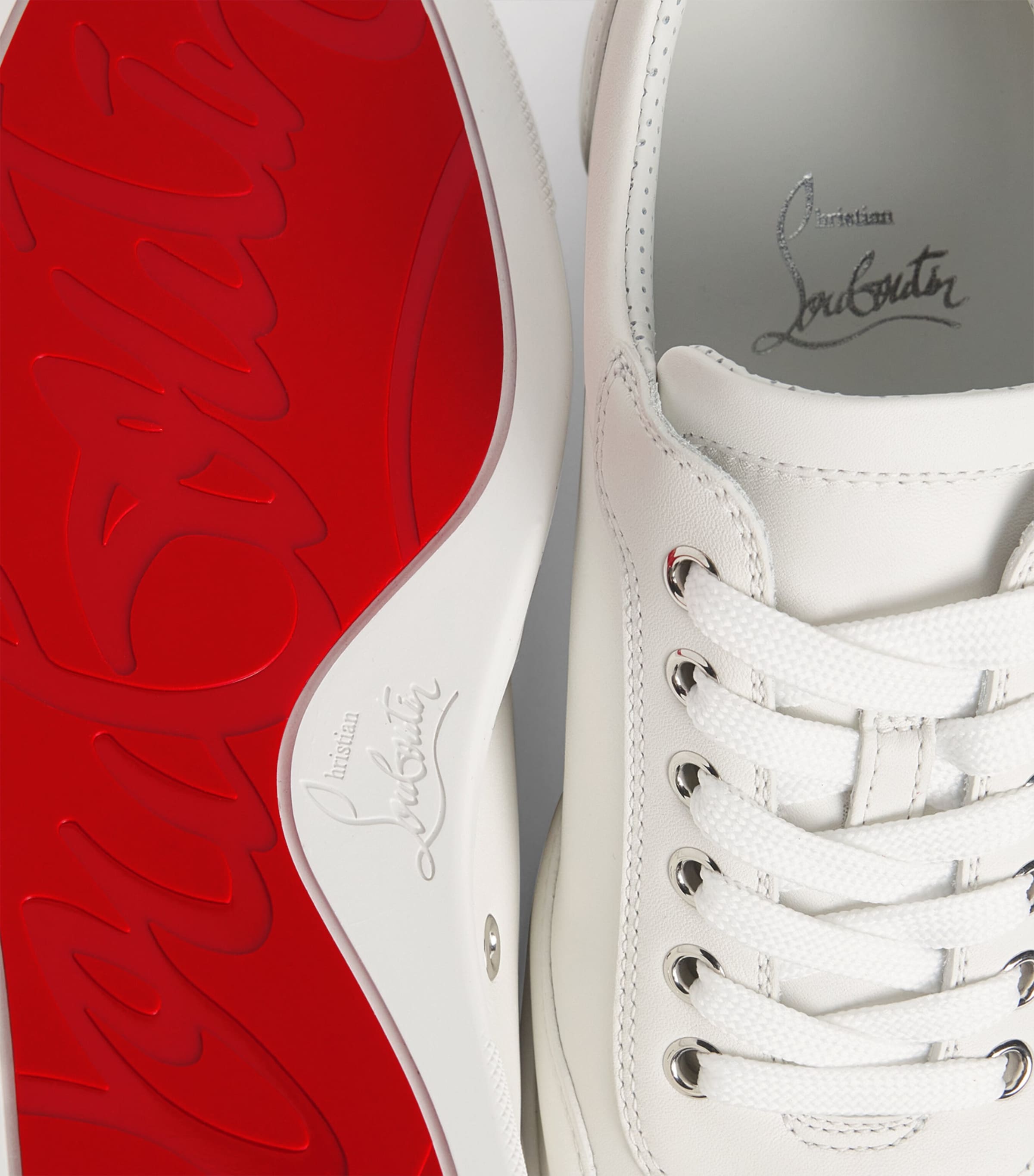 Christian Louboutin Retero Leather Low-Top Sneakers Image 7
