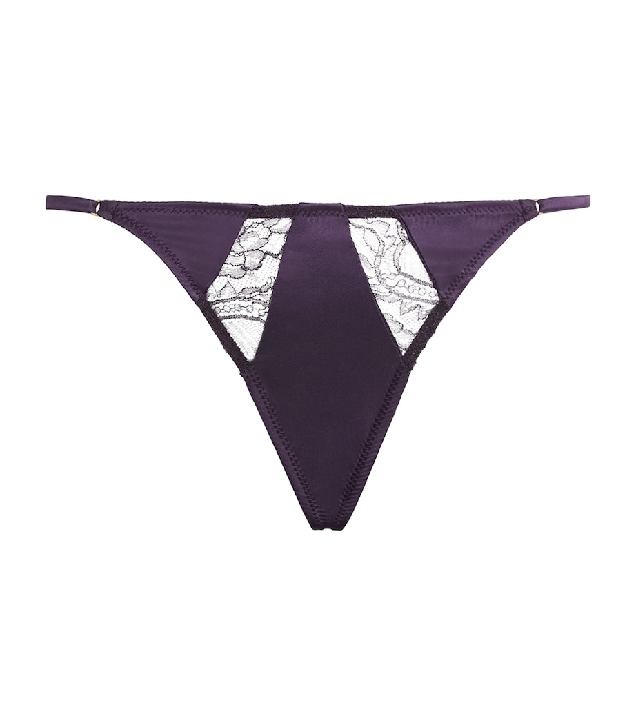 Kiki de Montparnasse Womens Stretch-Silk Camaret Thong Bon Bon Image 1
