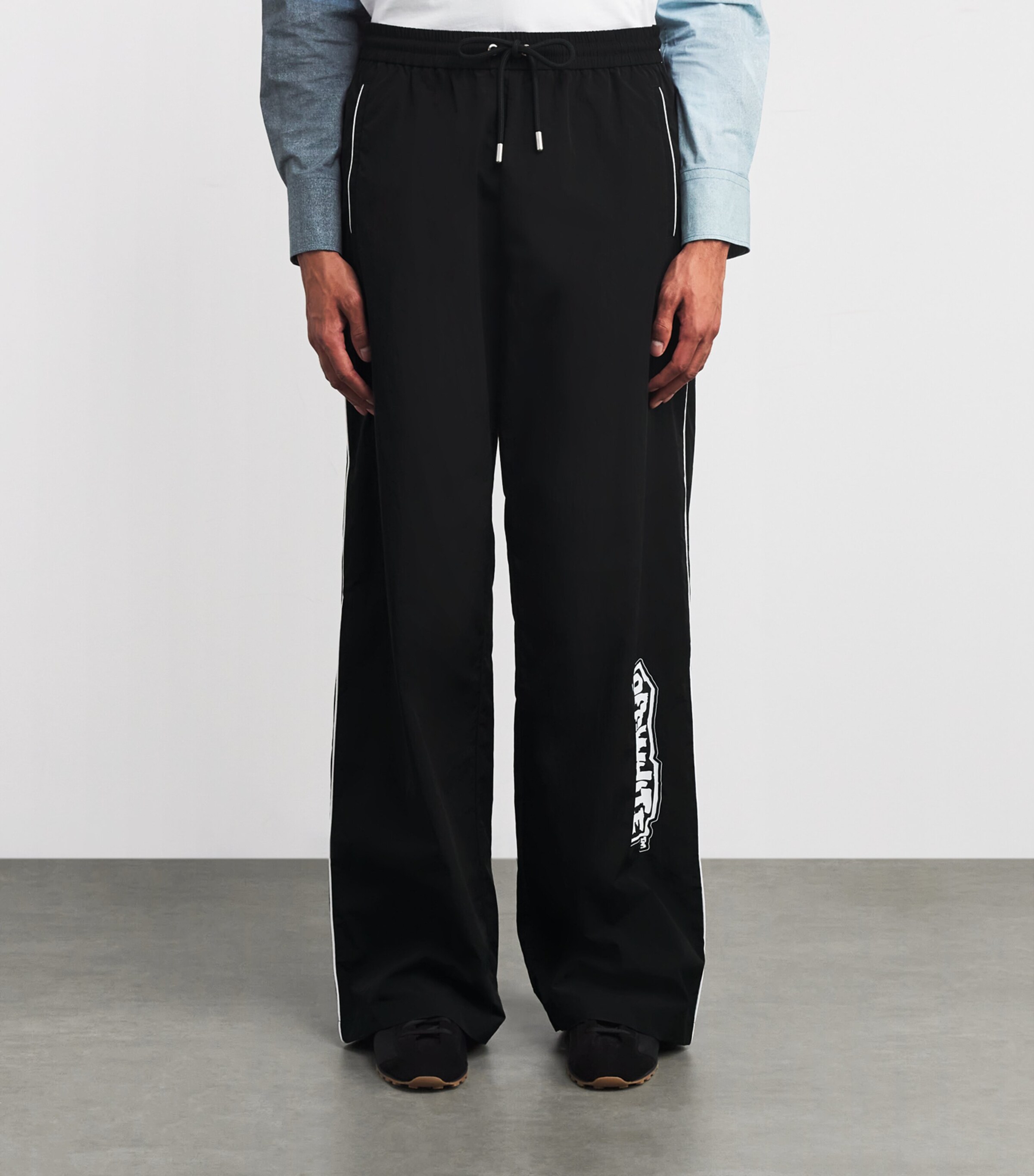 Logo Print Trackpants BLACK-WHITE Image 3