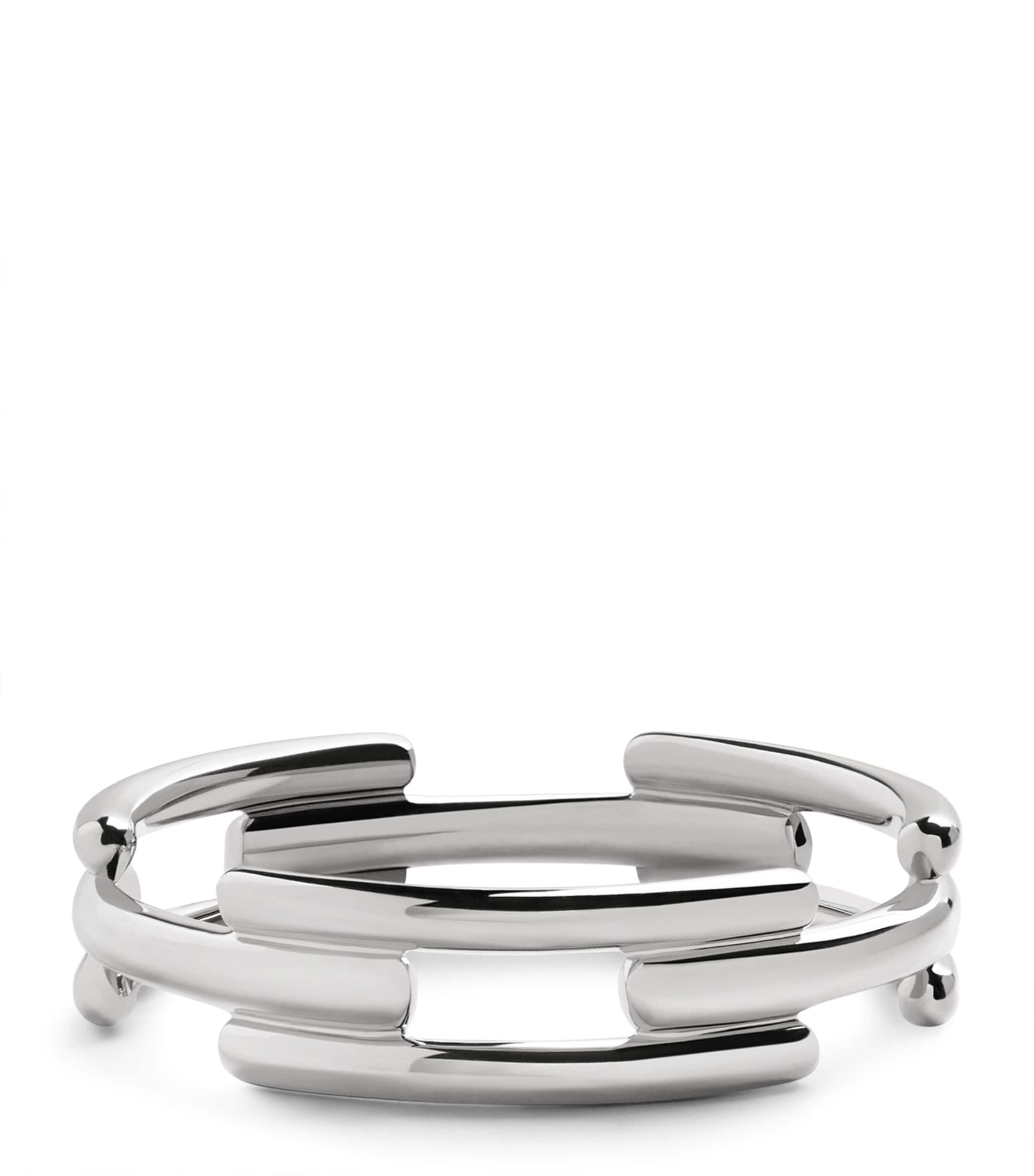 Monica Vinader Sterling Silver Signature Link Ring In Metallic
