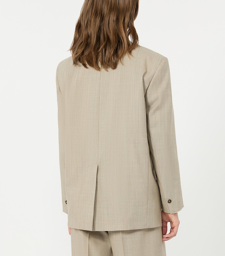 Weekend Max Mara Womens Virgin Wool Blazer Hazelnut Brown Image 3